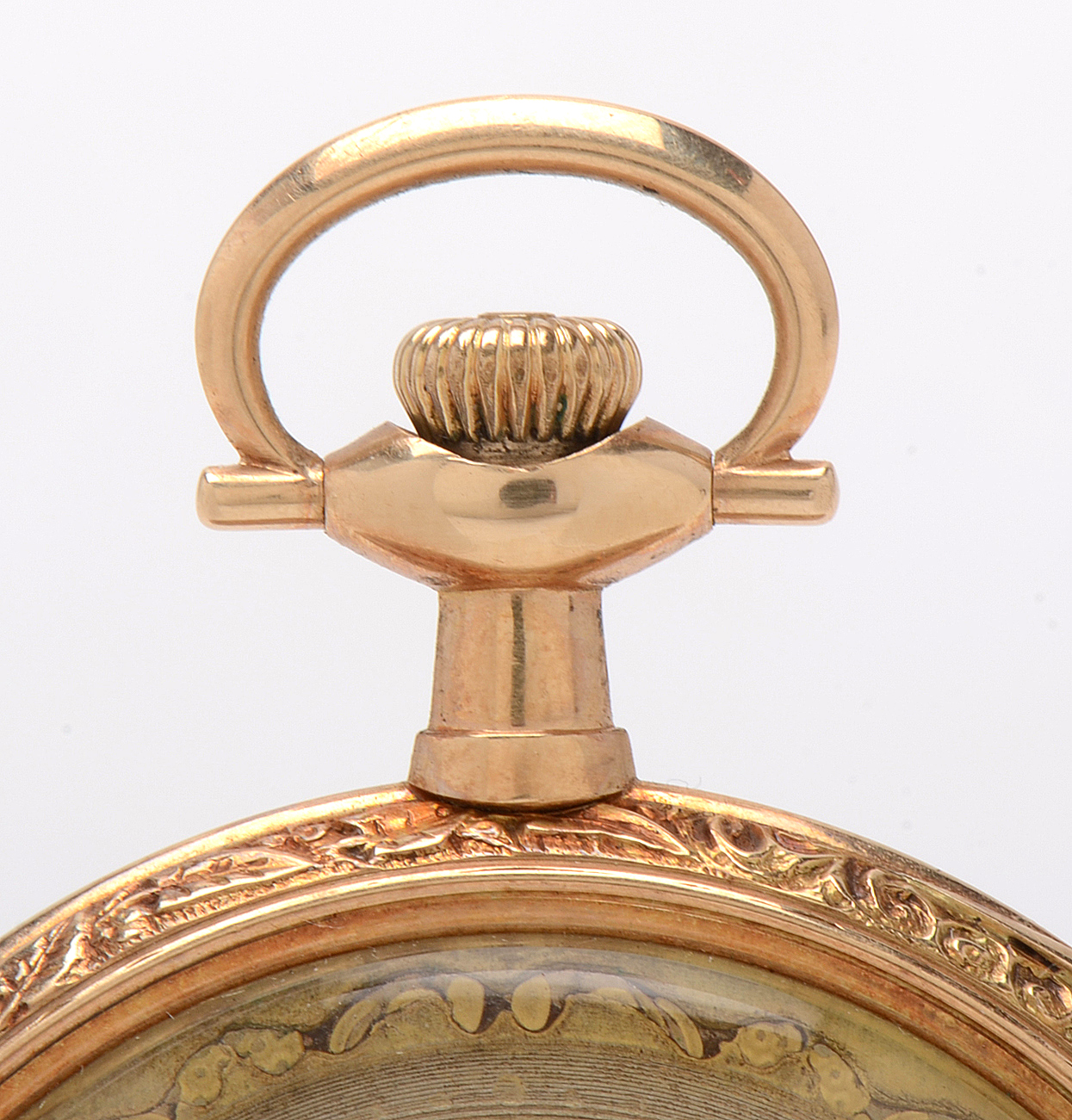 Vintage Gruen 14K Yellow Gold Open Faced Pocket Watch with Box