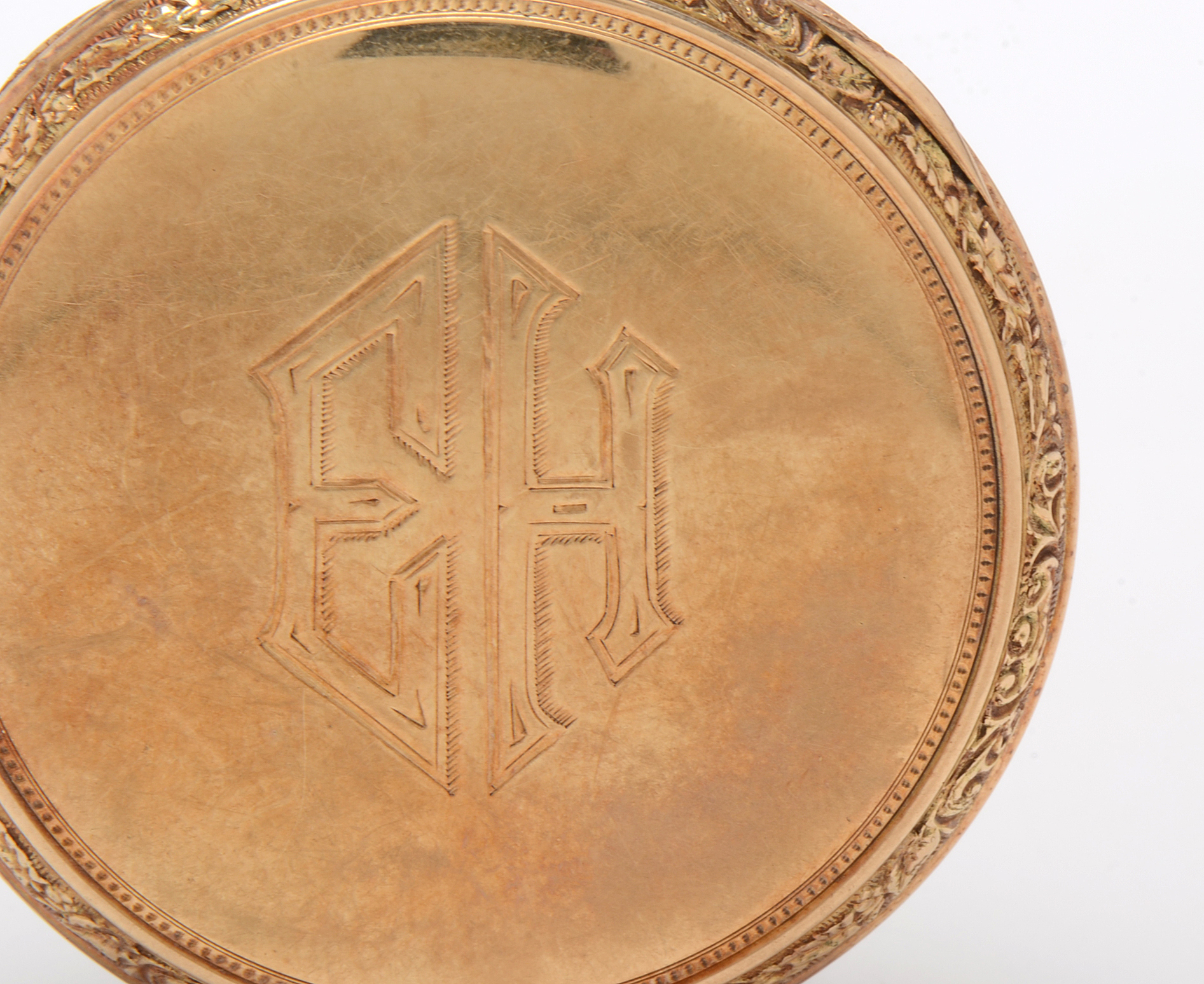 Vintage Gruen 14K Yellow Gold Open Faced Pocket Watch with Box