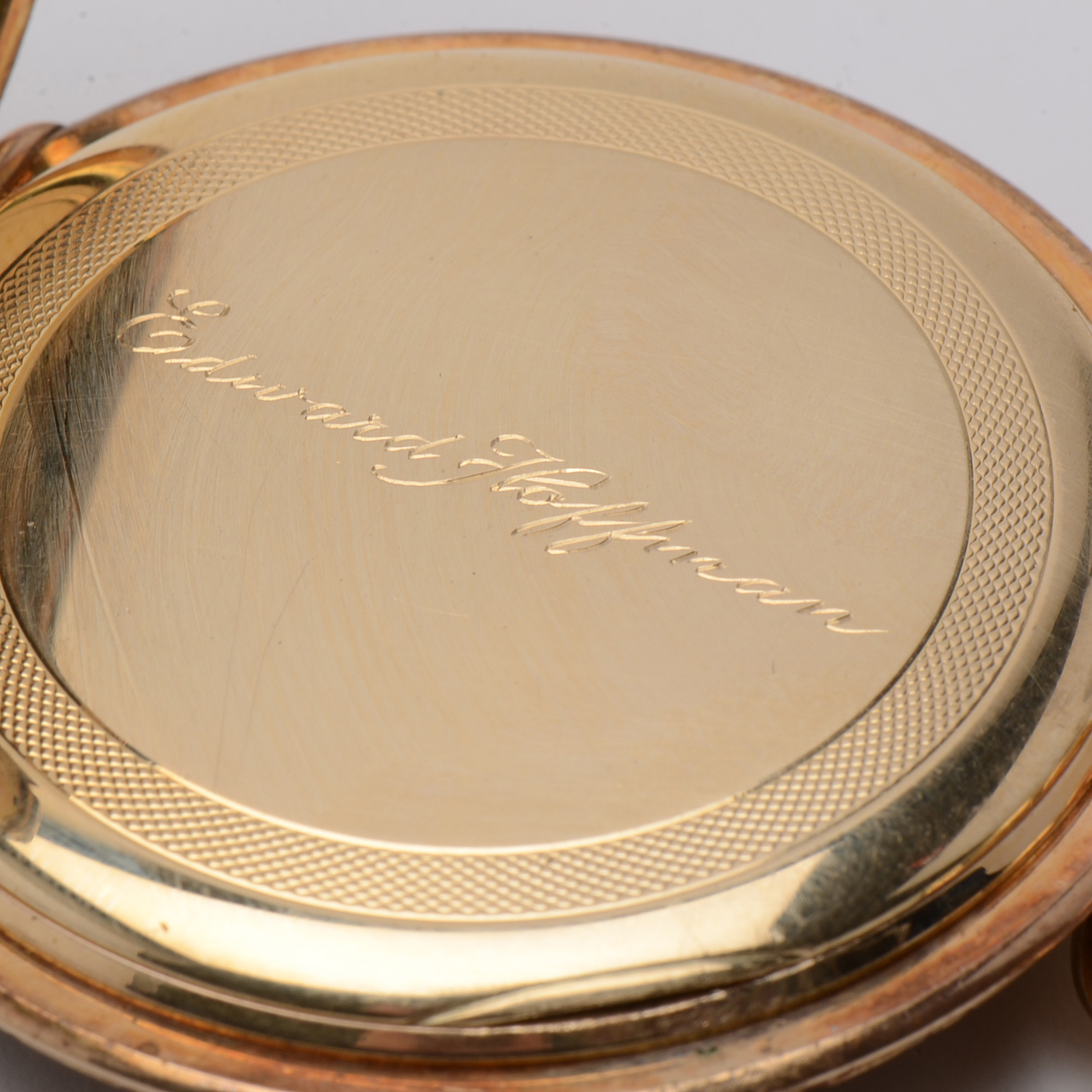 Vintage Gruen 14K Yellow Gold Open Faced Pocket Watch with Box