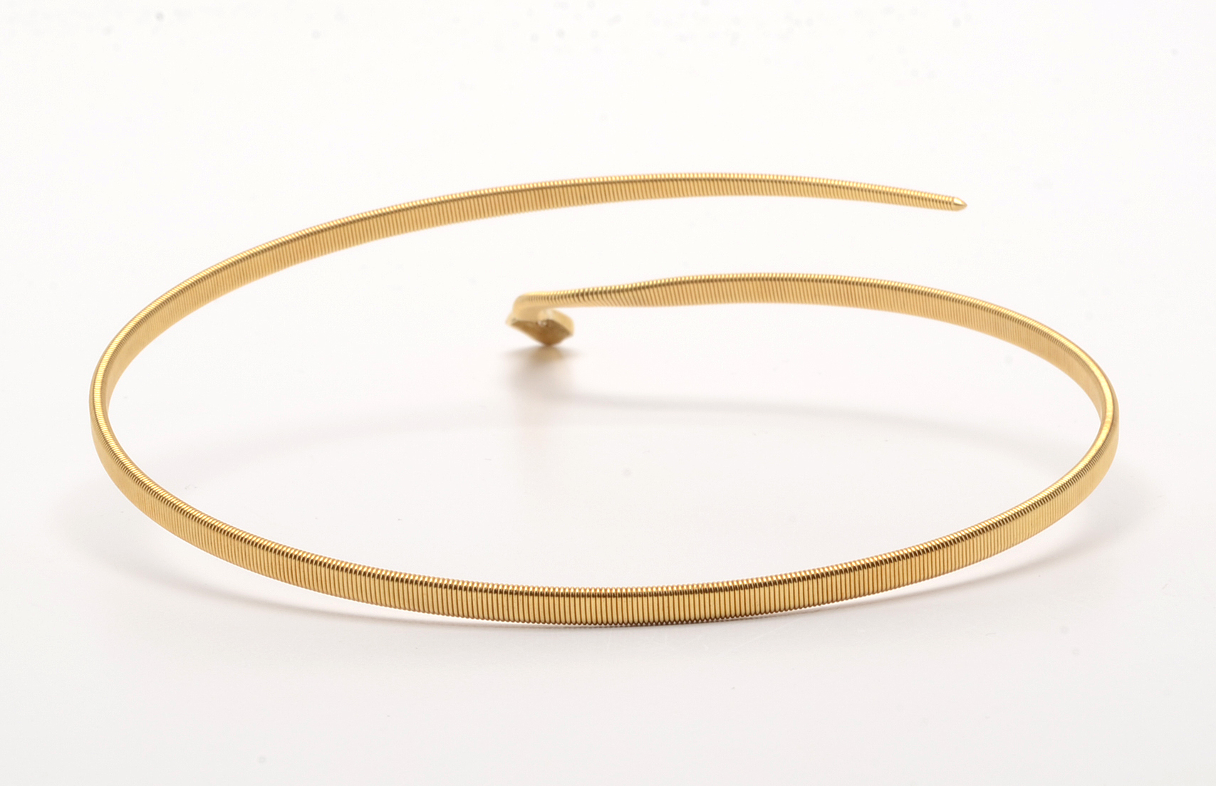 18K Yellow Gold and Diamond Expandable Snake Choker Necklace