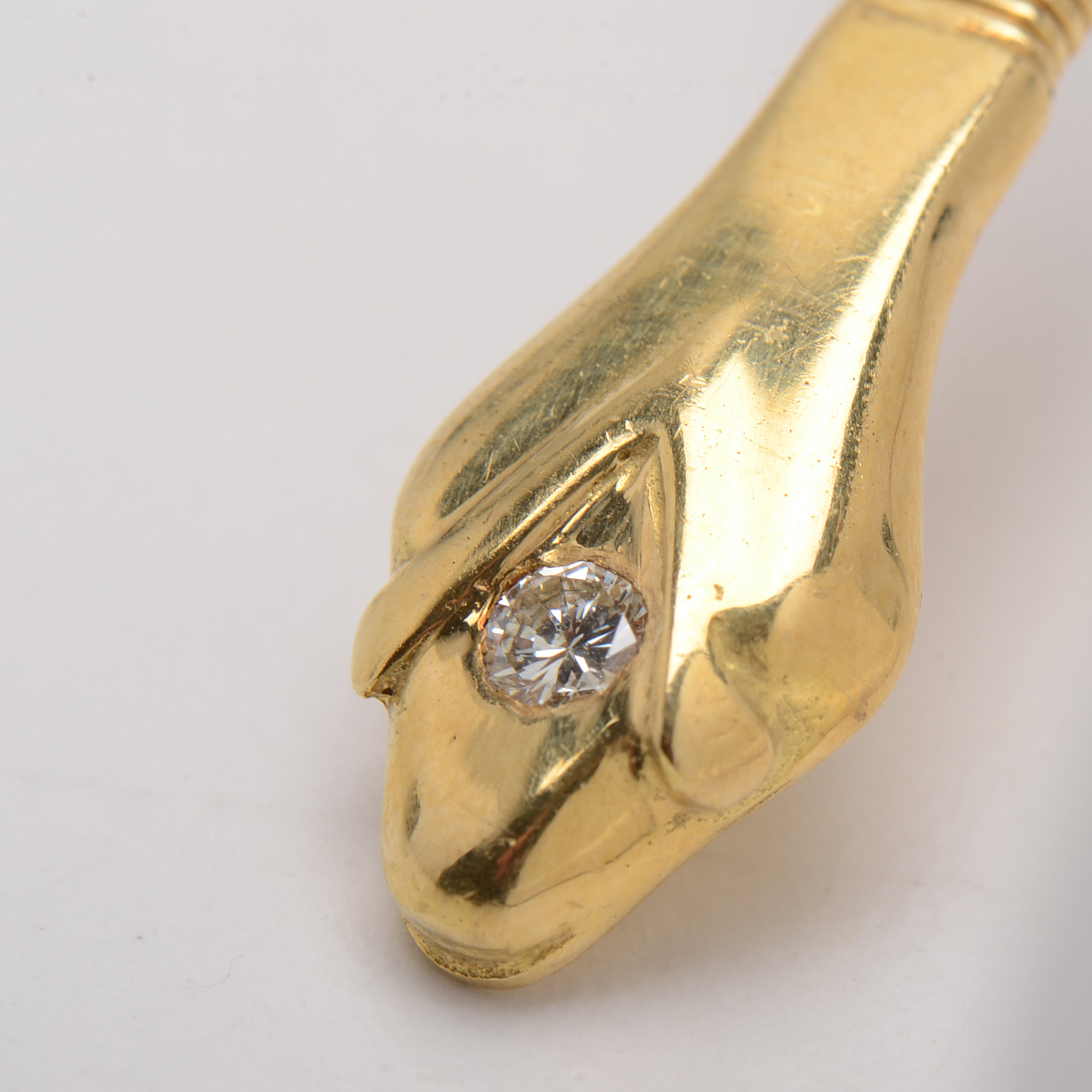 18K Yellow Gold and Diamond Expandable Snake Choker Necklace