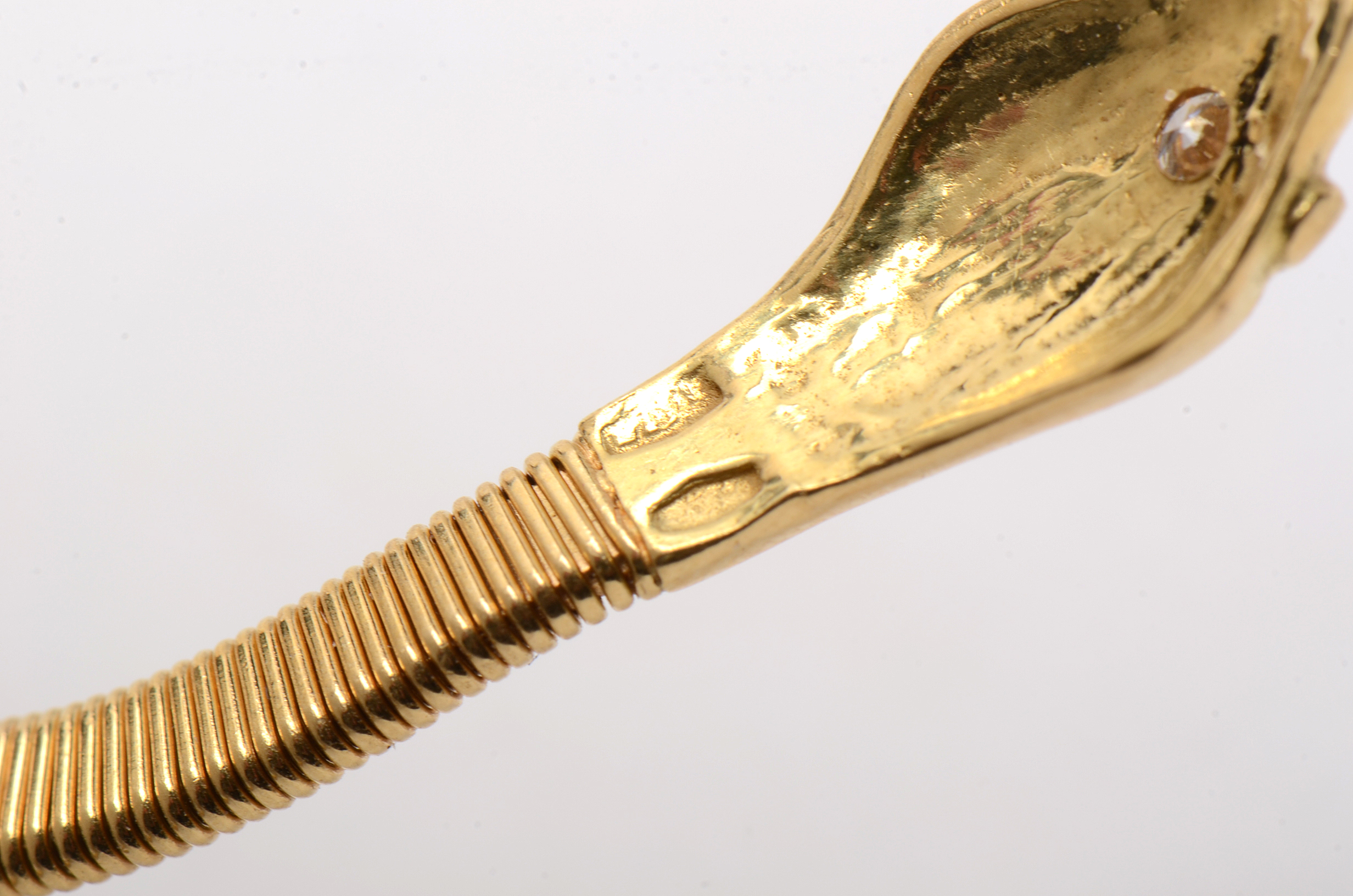 18K Yellow Gold and Diamond Expandable Snake Choker Necklace