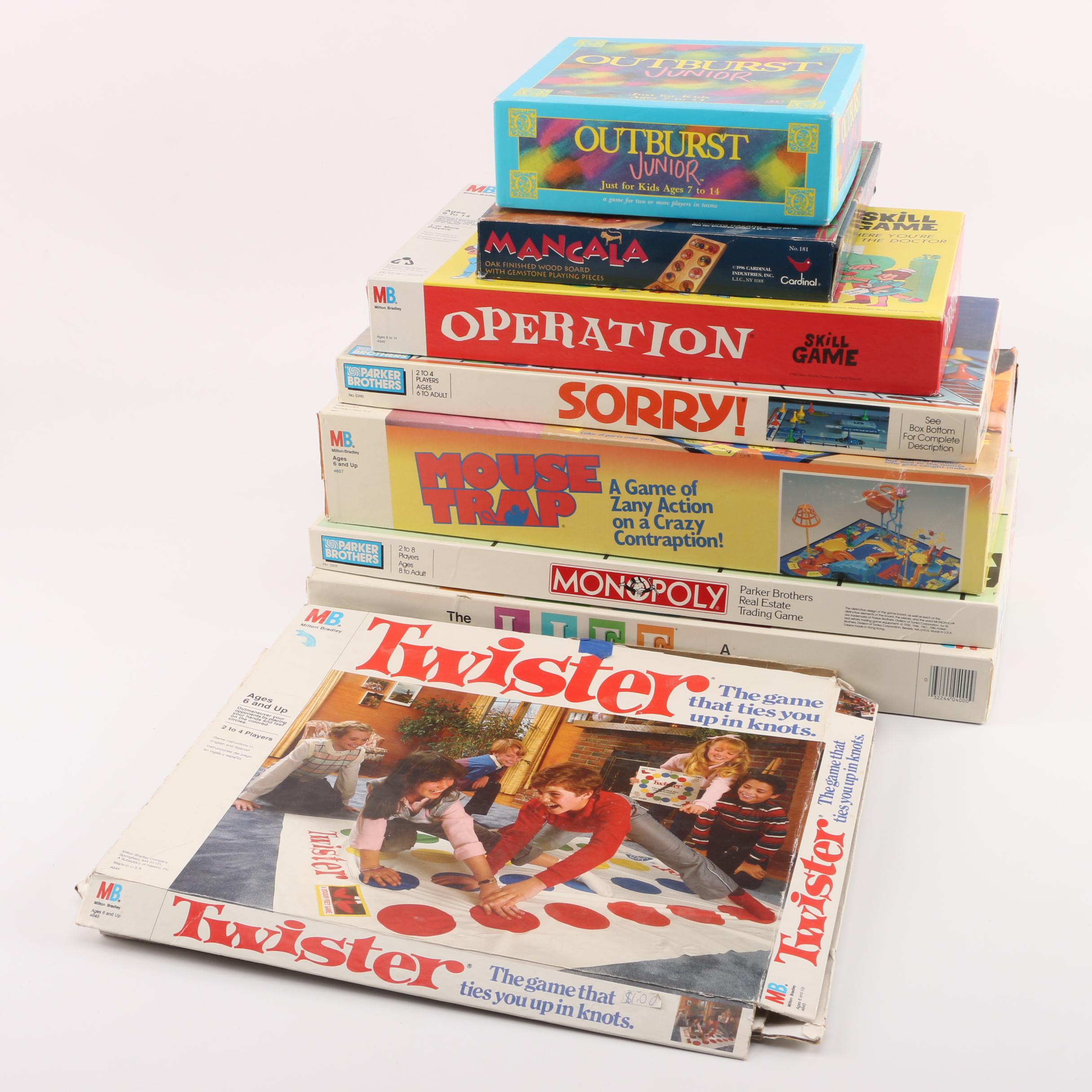 Collection of Vintage Board Games Including "Twister"