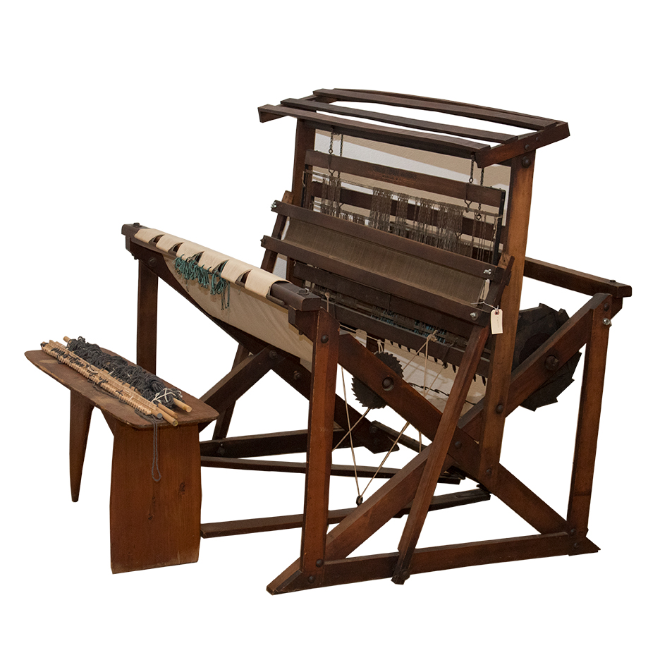 Vintage Union Loom Works Weaving Loom and Handmade Bench
