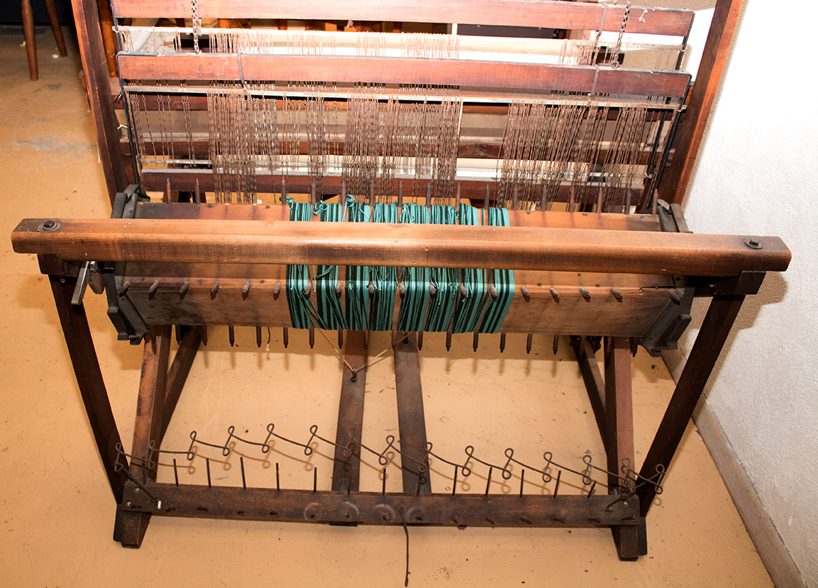 Vintage Union Loom Works Weaving Loom and Handmade Bench