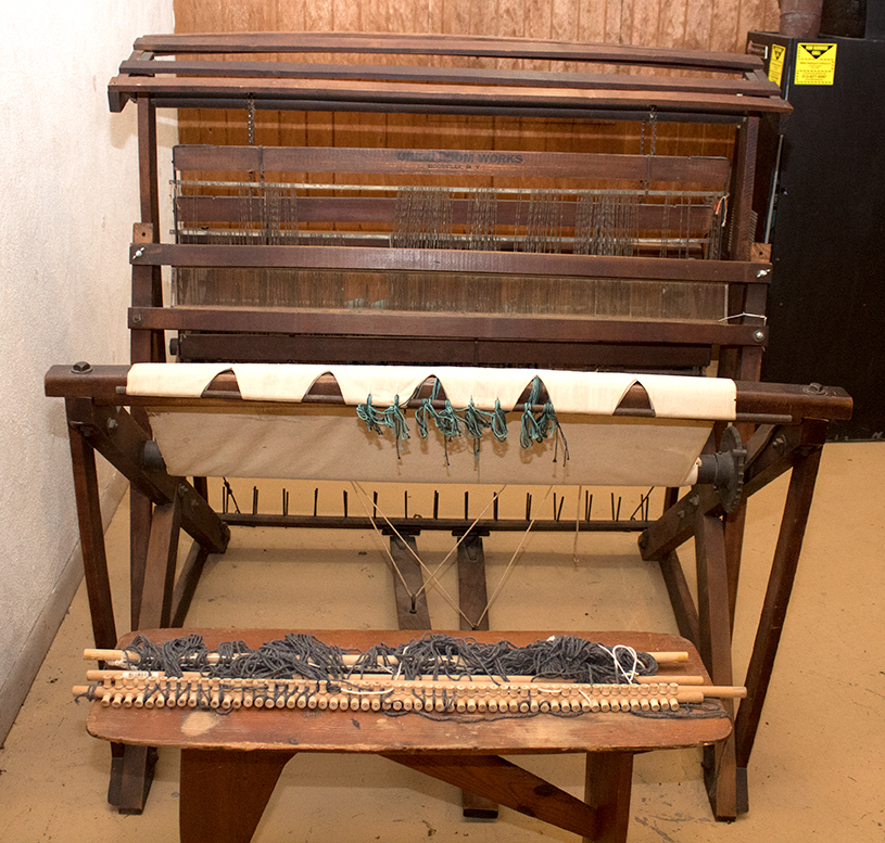 Vintage Union Loom Works Weaving Loom and Handmade Bench