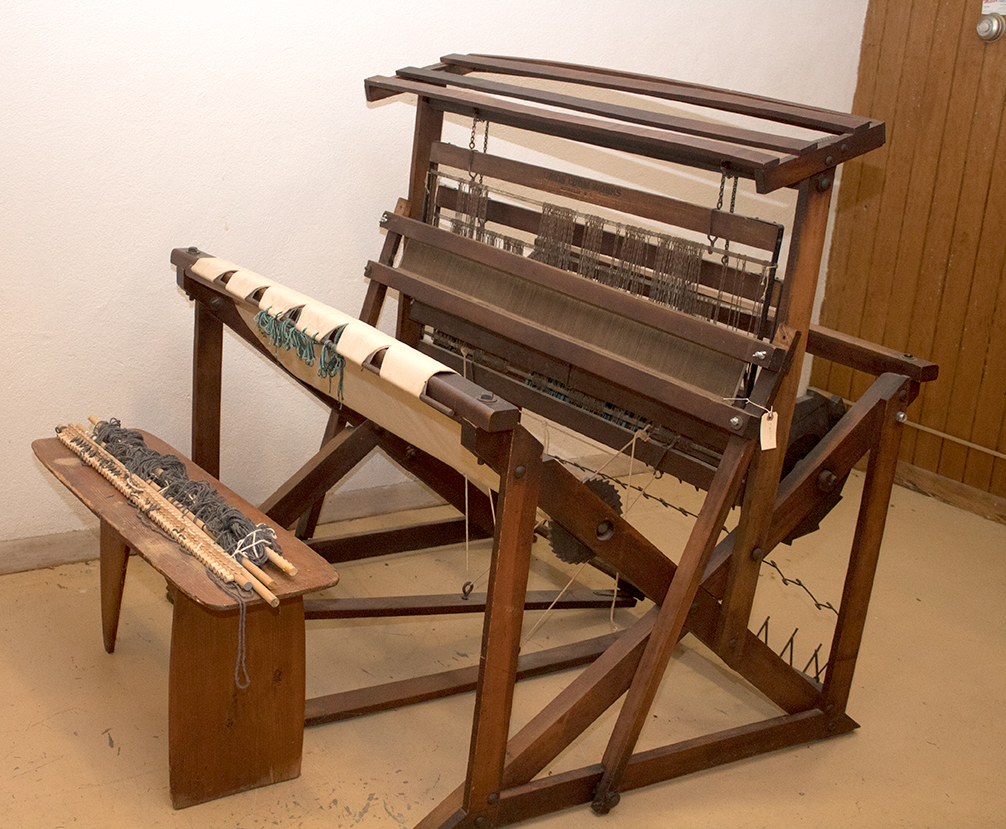 Vintage Union Loom Works Weaving Loom and Handmade Bench