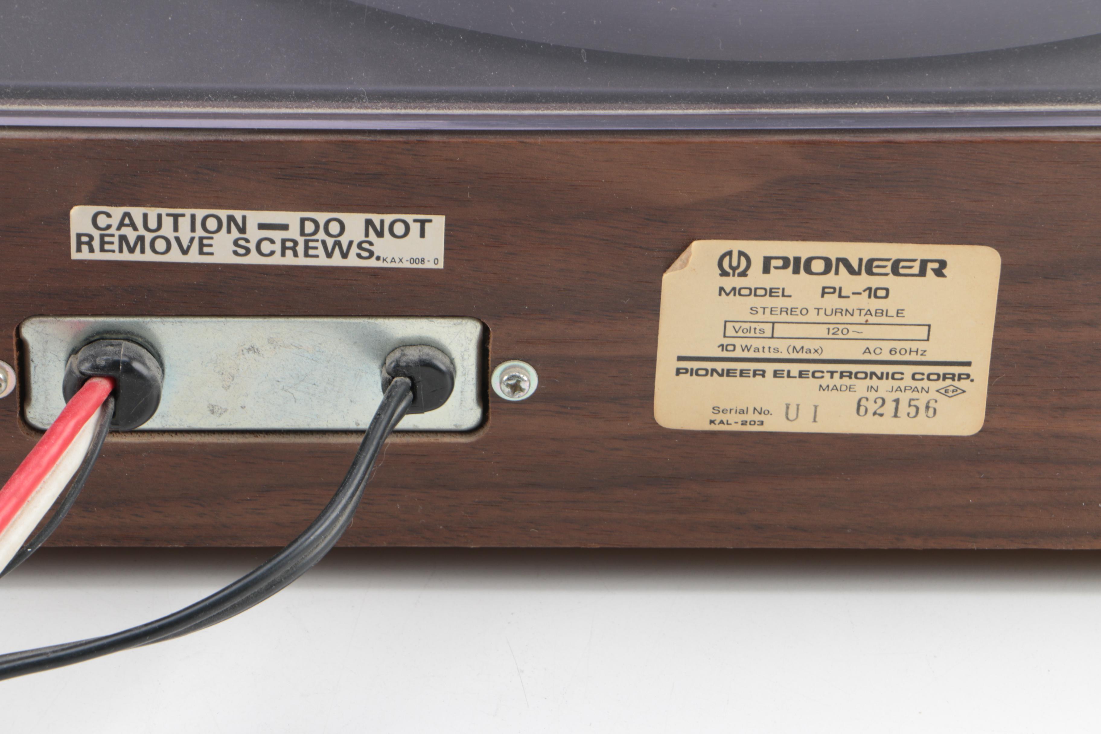 Vintage Pioneer PL-10 Stereo Turntable