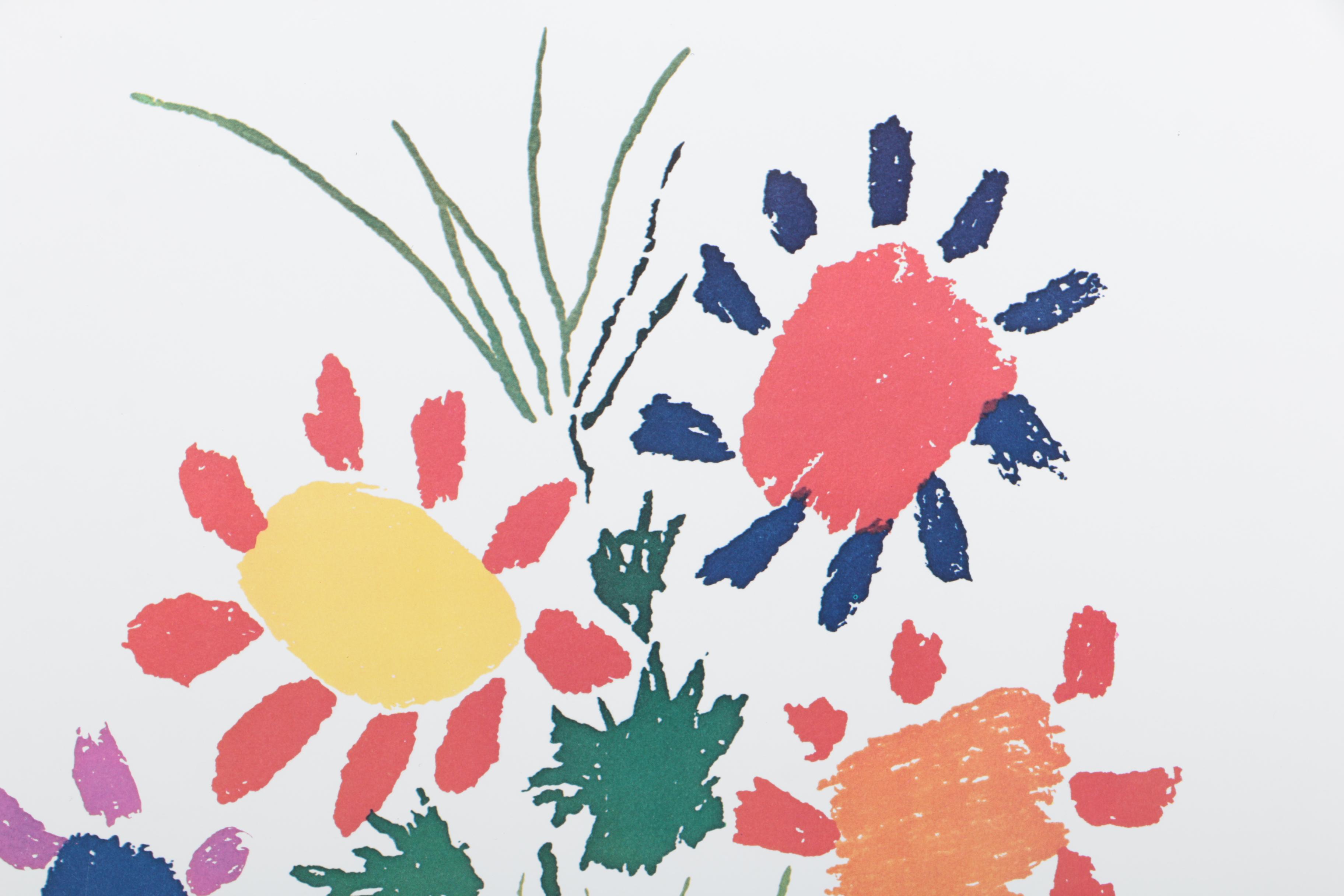 Offset Lithograph Print After Pablo Picasso "Hand Holding Flowers"