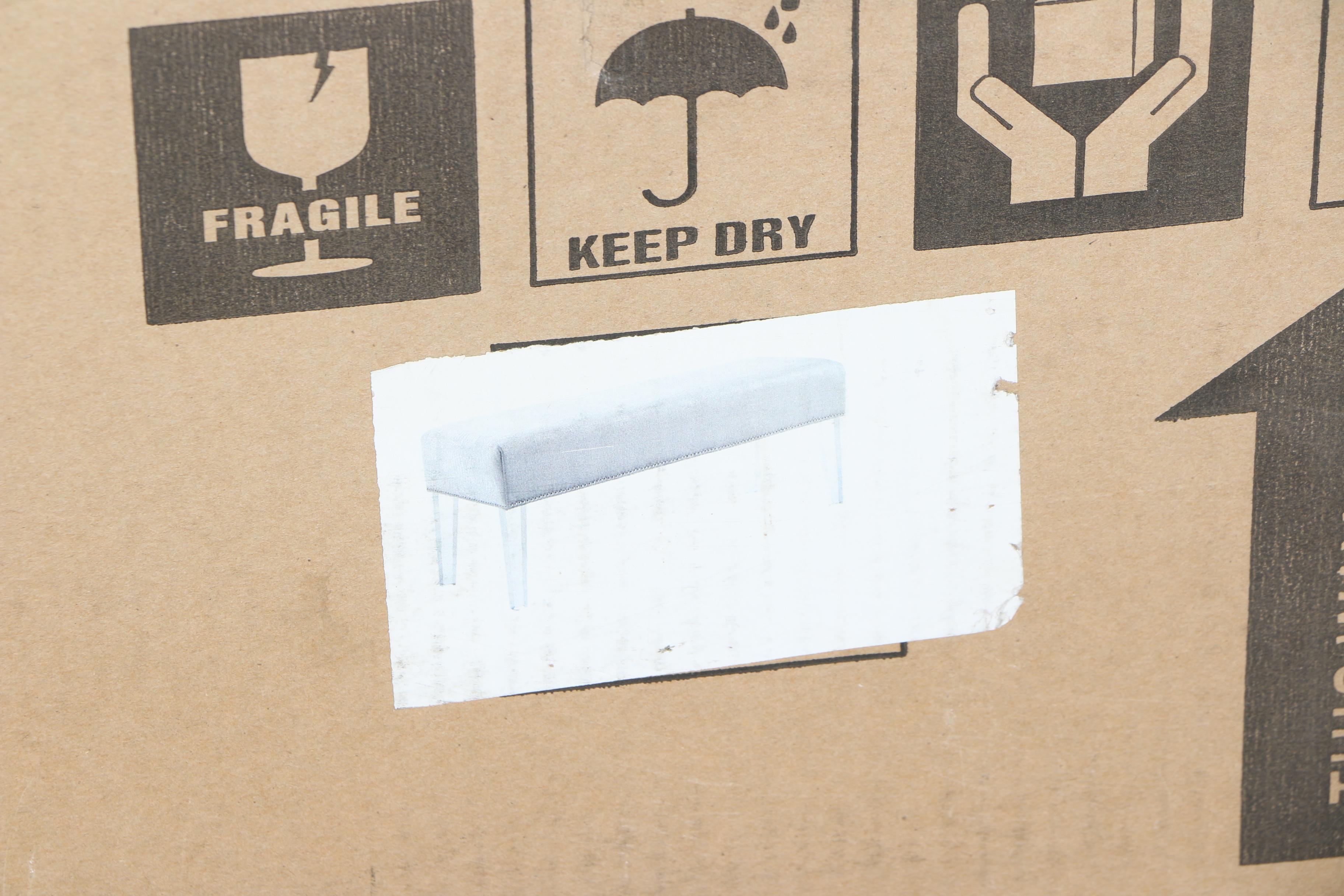 TOV Furniture Stella Croc Velvet Acrylic Bench