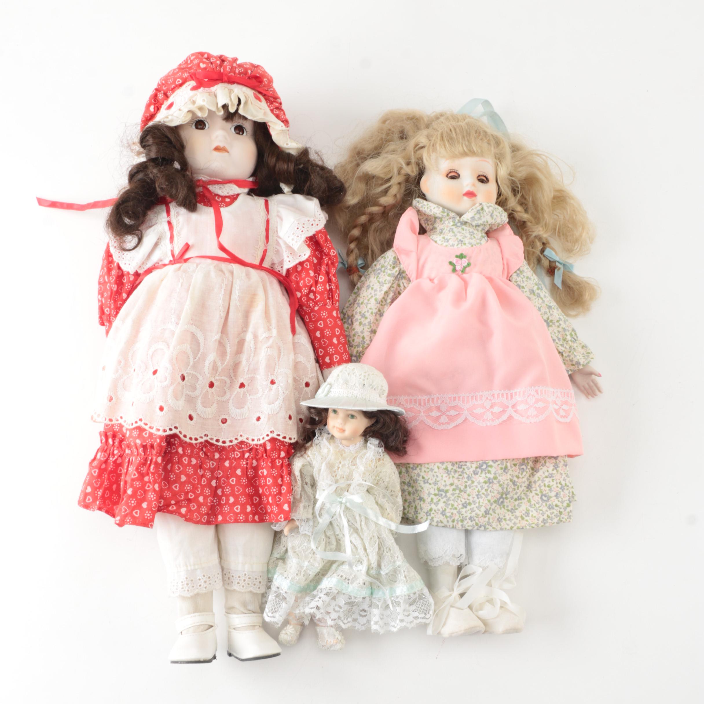 Vintage Hand-Painted Porcelain Dolls