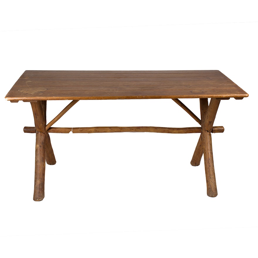 Rustic Picnic Style Farm Table