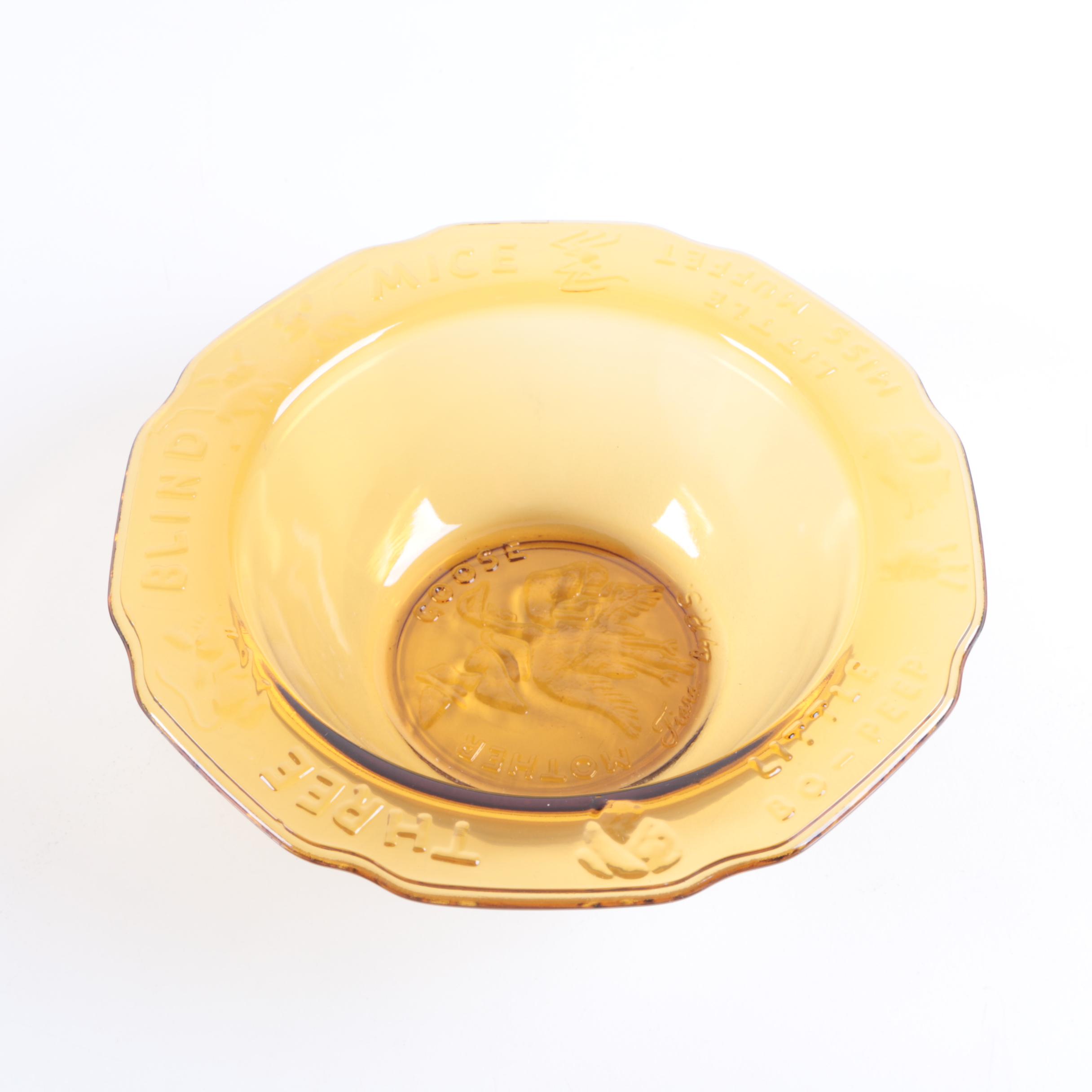 1970's Indiana Glass Nursery Rhyme Tableware