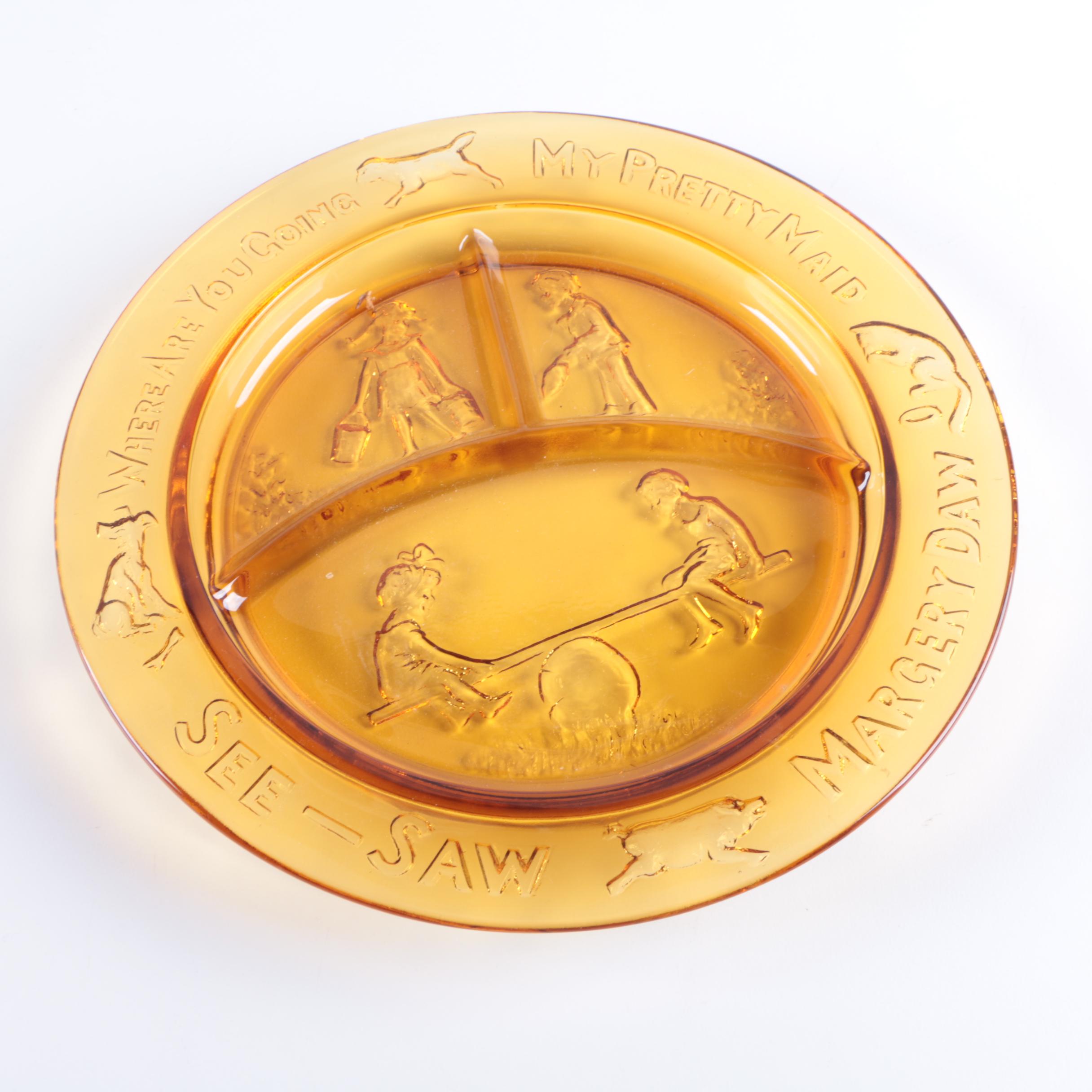 1970's Indiana Glass Nursery Rhyme Tableware