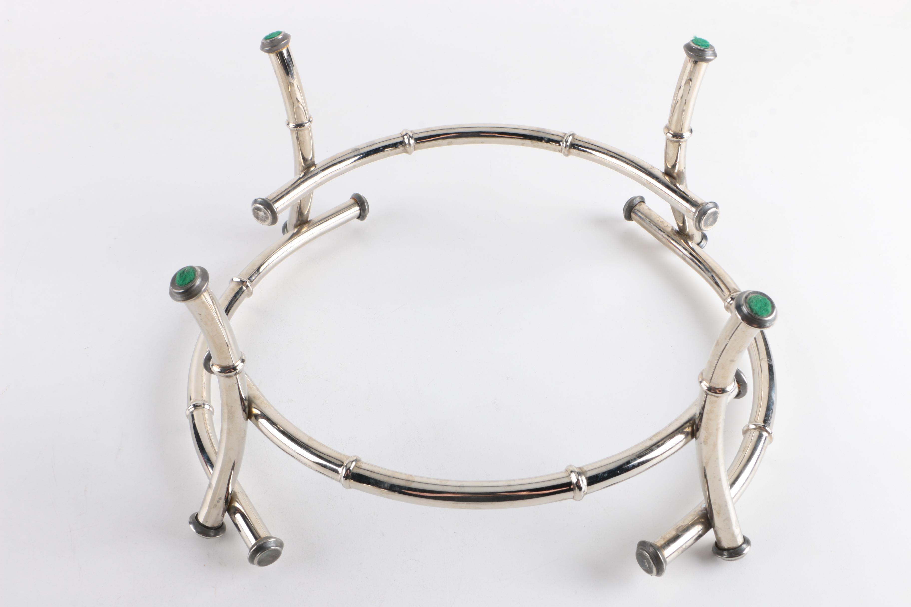 Vintage Chrome Bamboo Hollywood Regency Style Punch Set