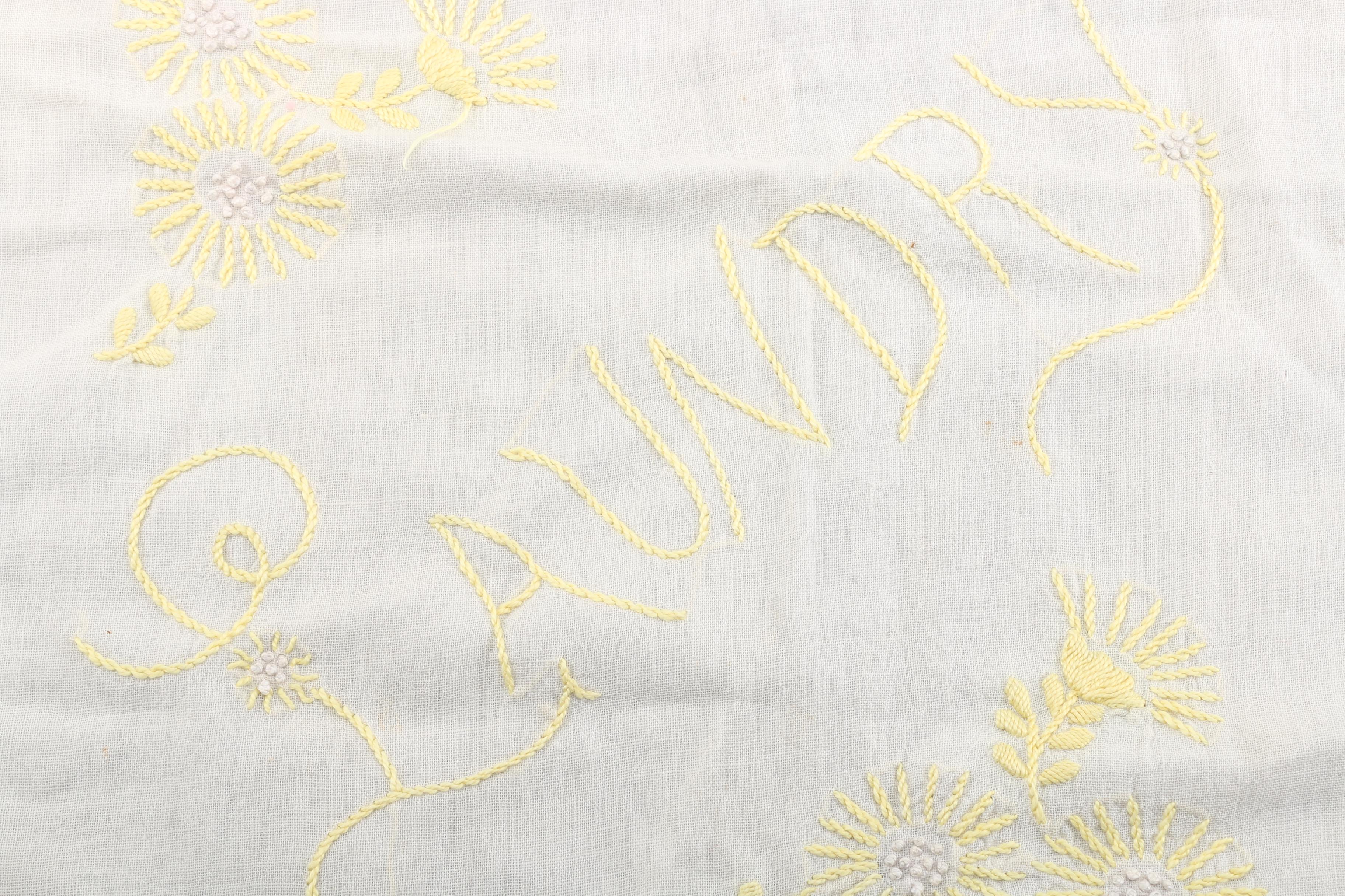 Vintage Hand Embroidered Laundry Bag