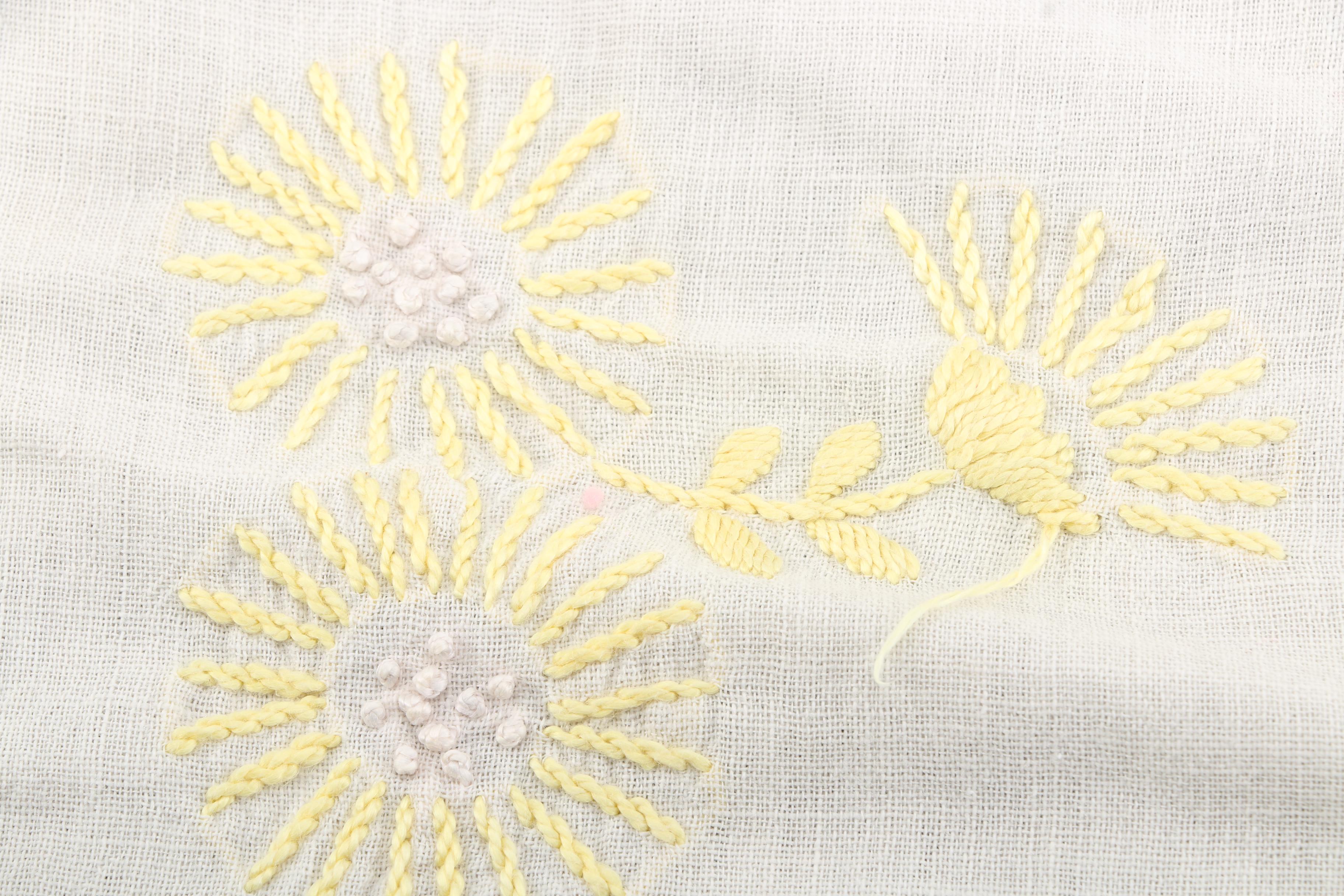 Vintage Hand Embroidered Laundry Bag