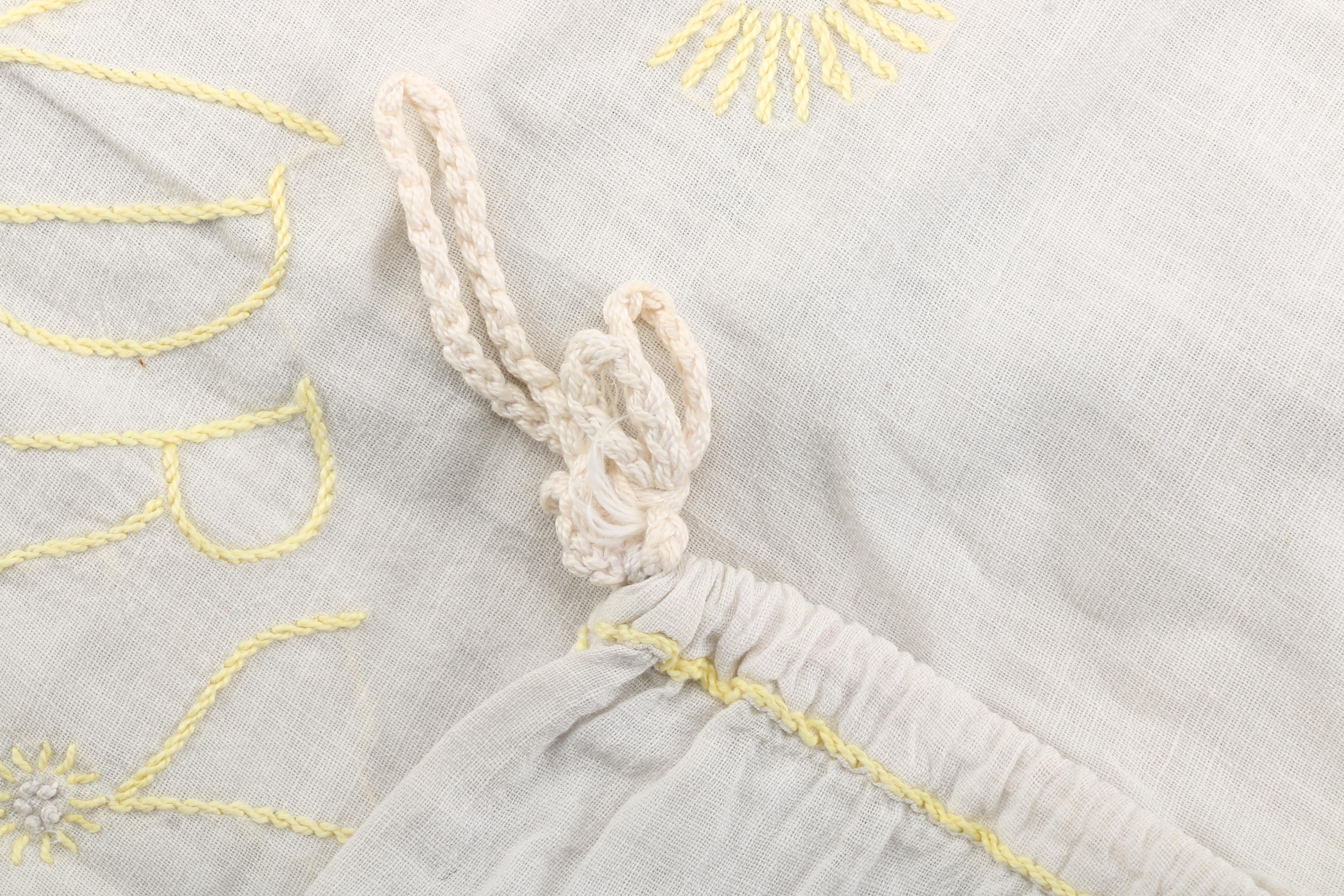 Vintage Hand Embroidered Laundry Bag