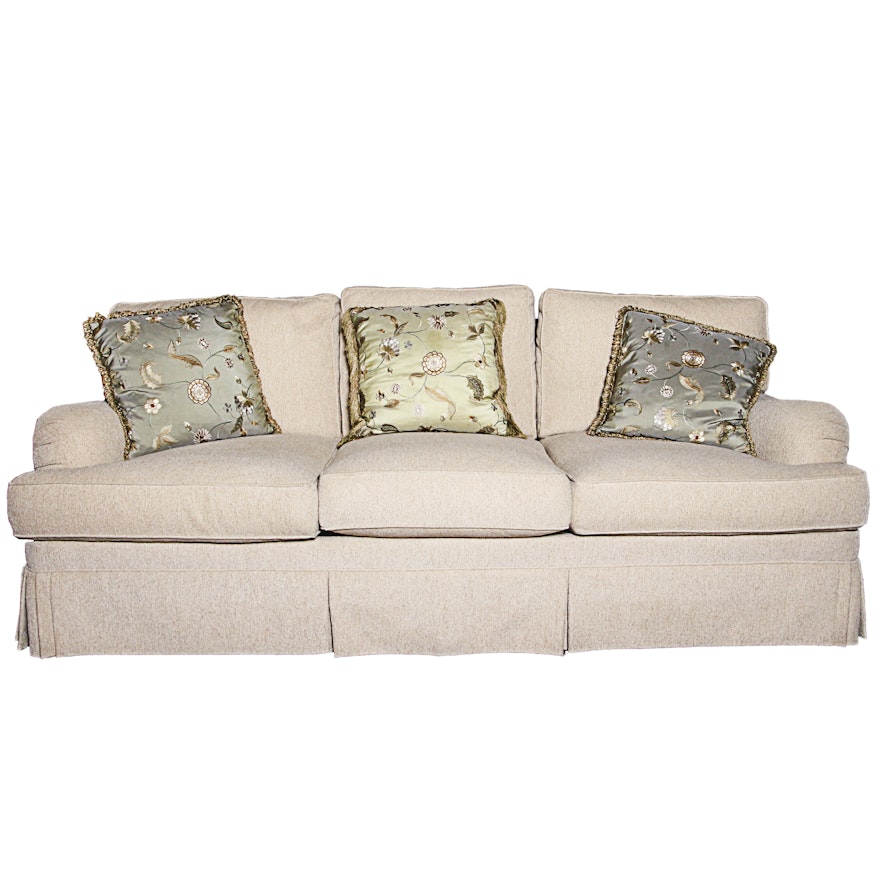 Contemporary Upholstered Sofa with Accent Pillows