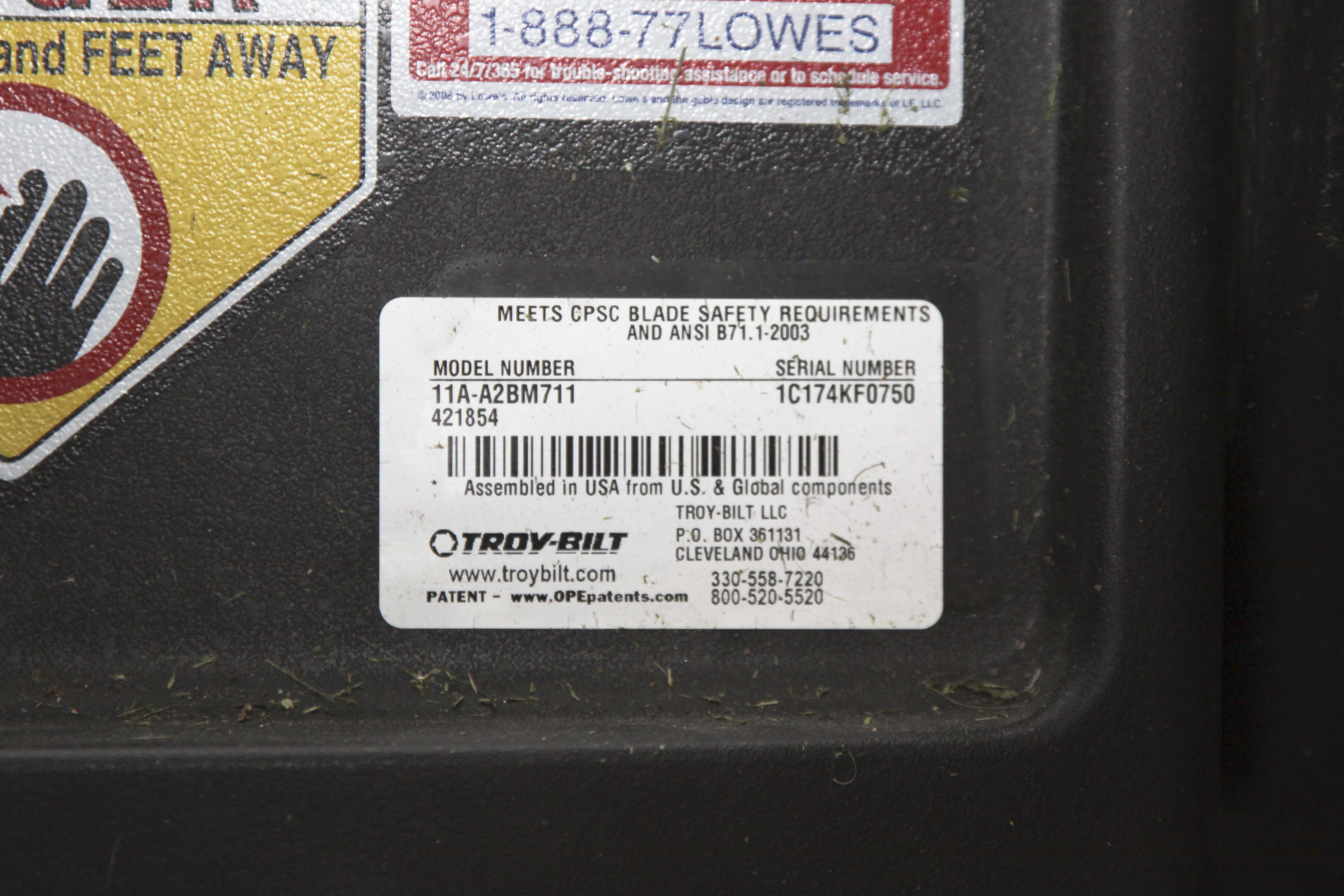 TROY-BILT Push Lawn Mower with Leaf Catcher Bag