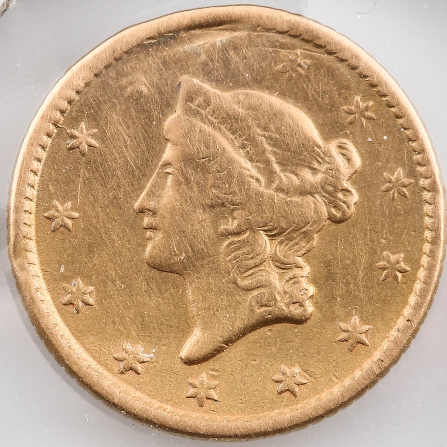 1853 Liberty Head $1 Gold Coin