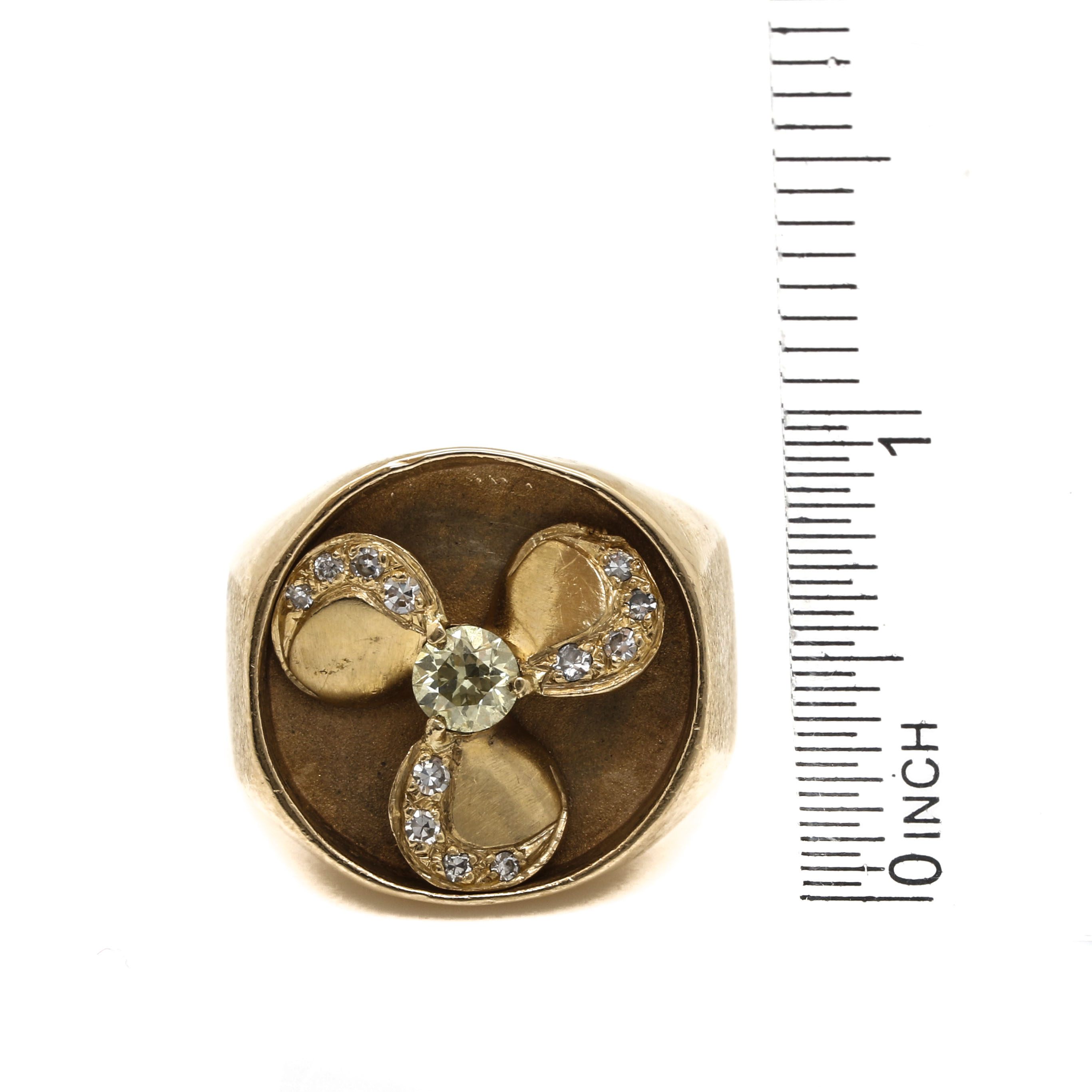 14K Yellow Gold 1.10 CTW Diamond Kinetic Propeller Ring