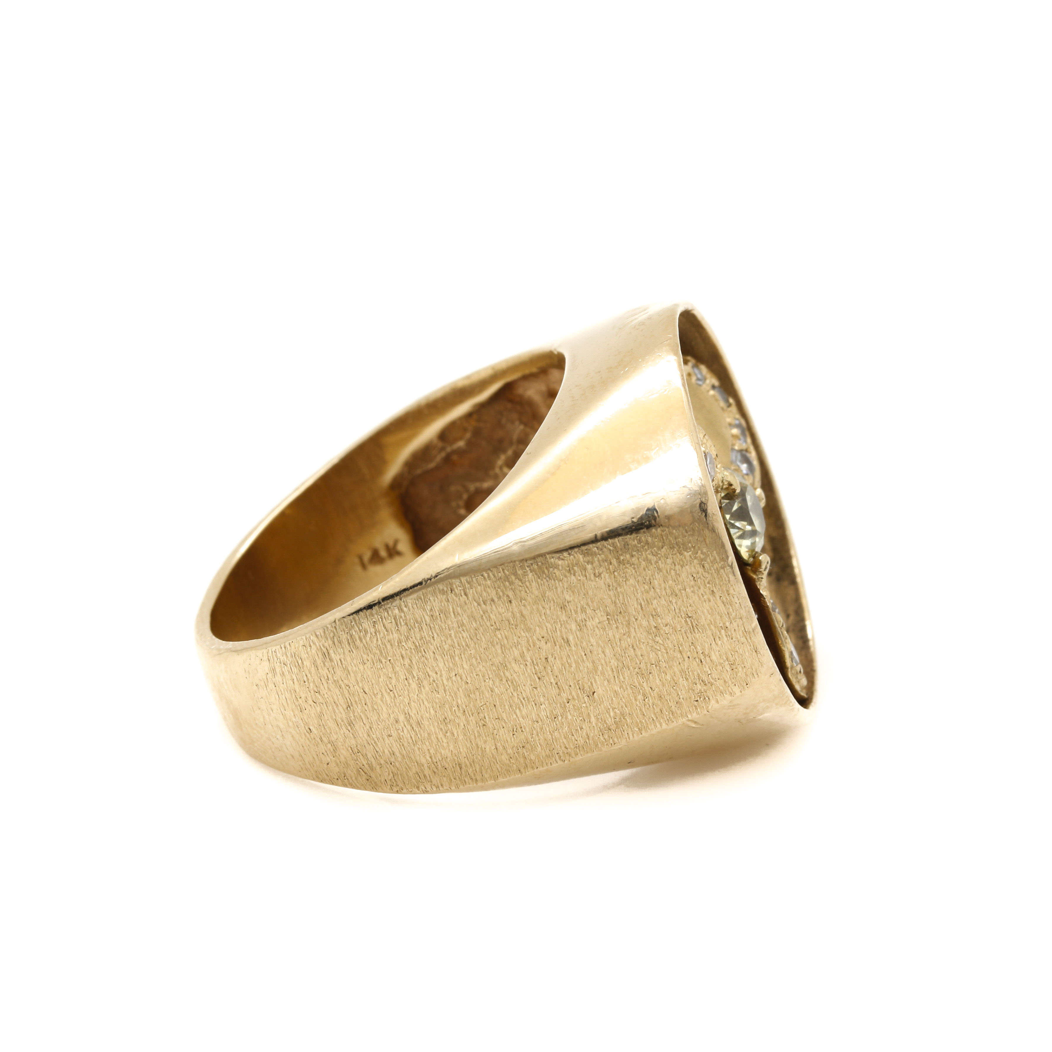 14K Yellow Gold 1.10 CTW Diamond Kinetic Propeller Ring