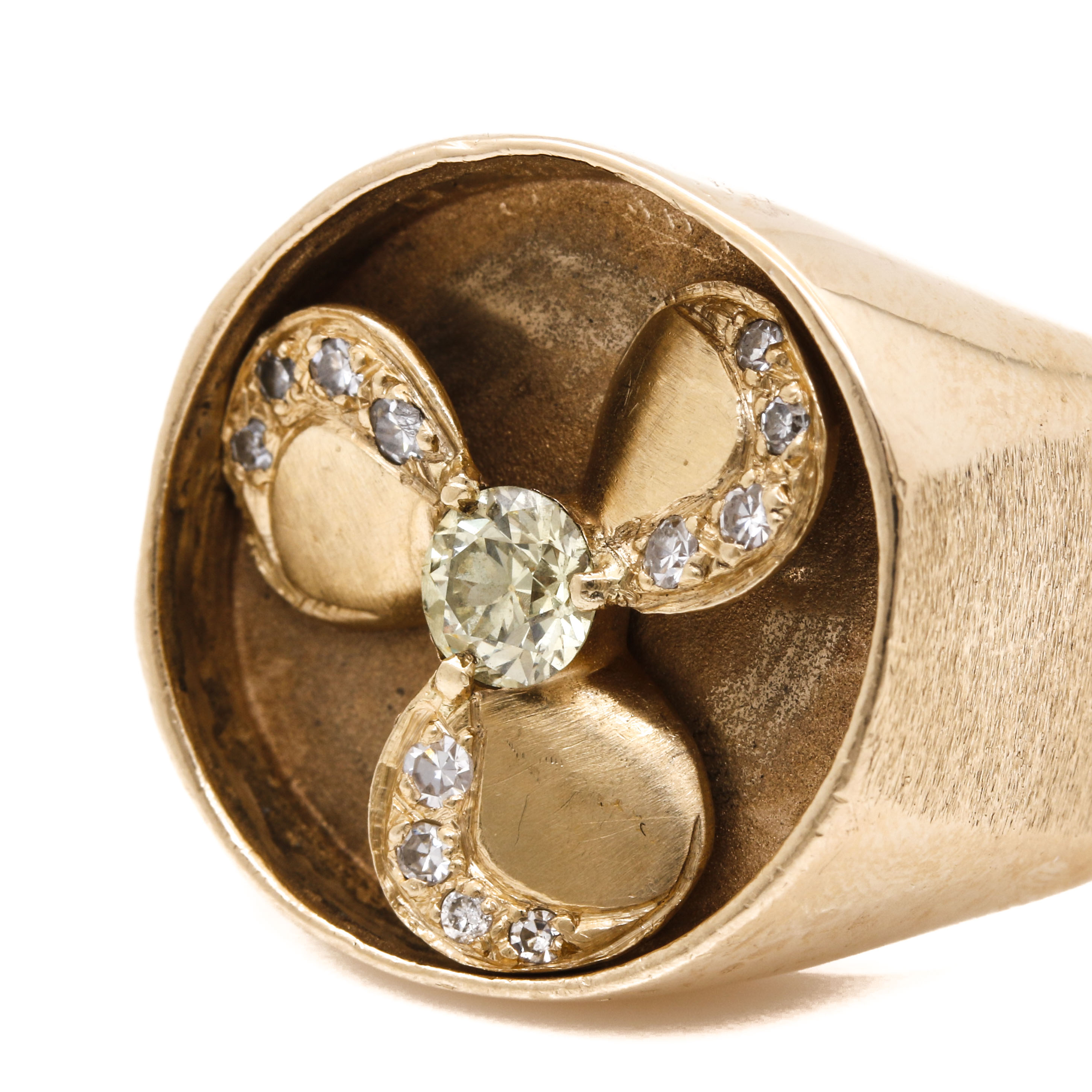 14K Yellow Gold 1.10 CTW Diamond Kinetic Propeller Ring