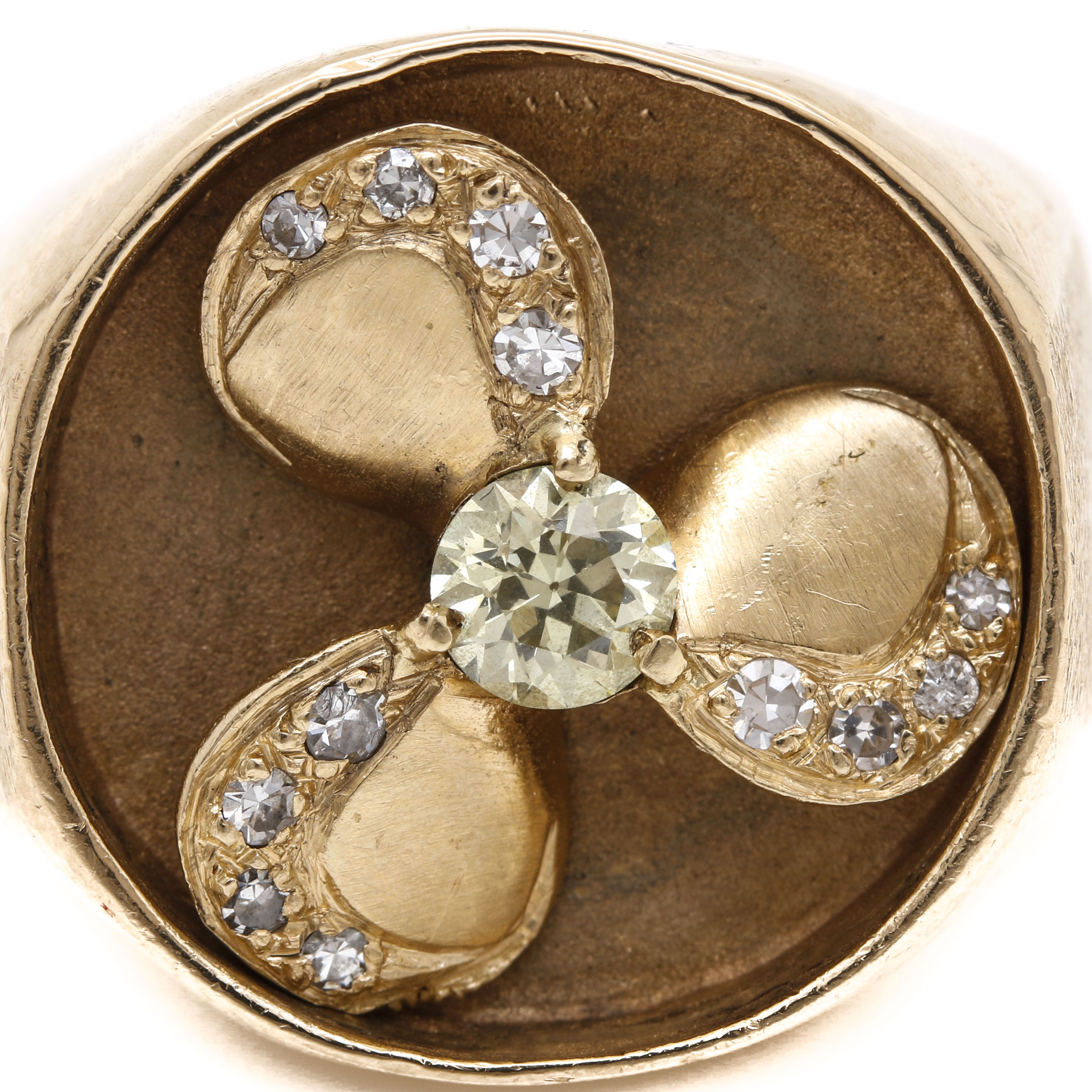 14K Yellow Gold 1.10 CTW Diamond Kinetic Propeller Ring