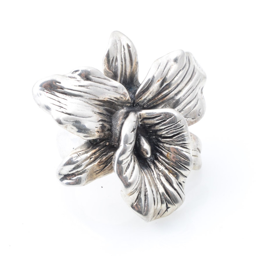 Sterling Silver Orchid Ring