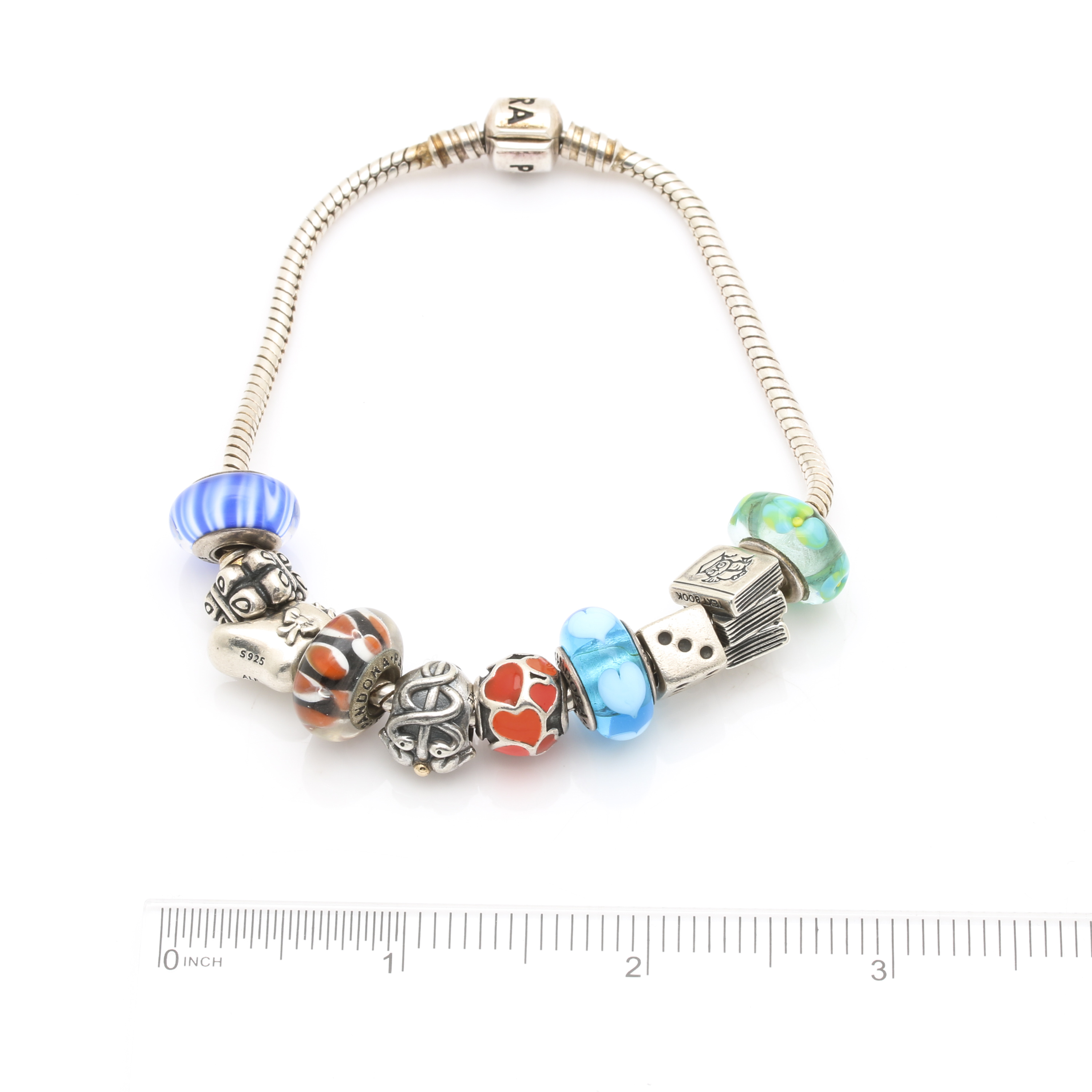 Pandora Sterling Silver Murano Glass Beaded Bracelet