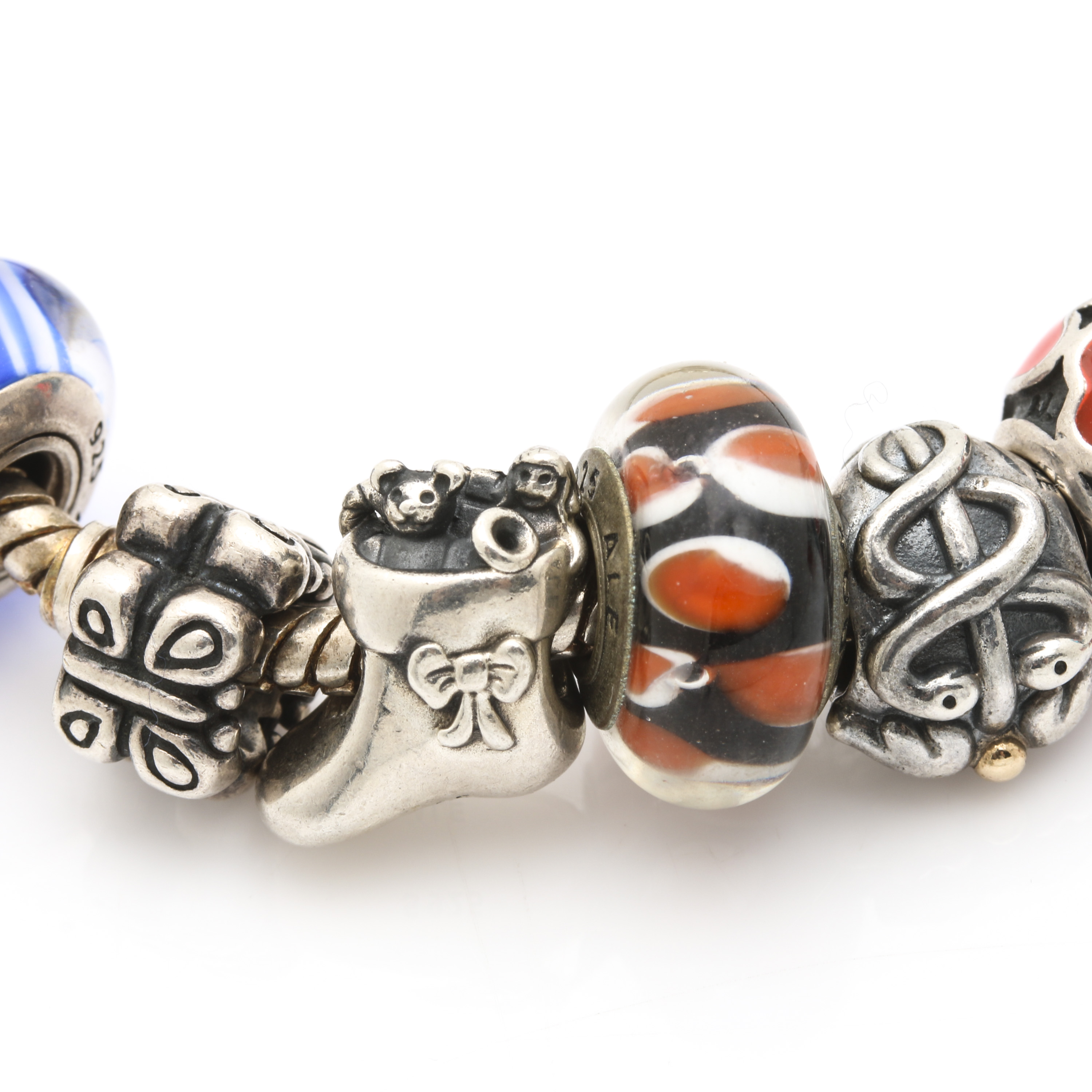 Pandora Sterling Silver Murano Glass Beaded Bracelet