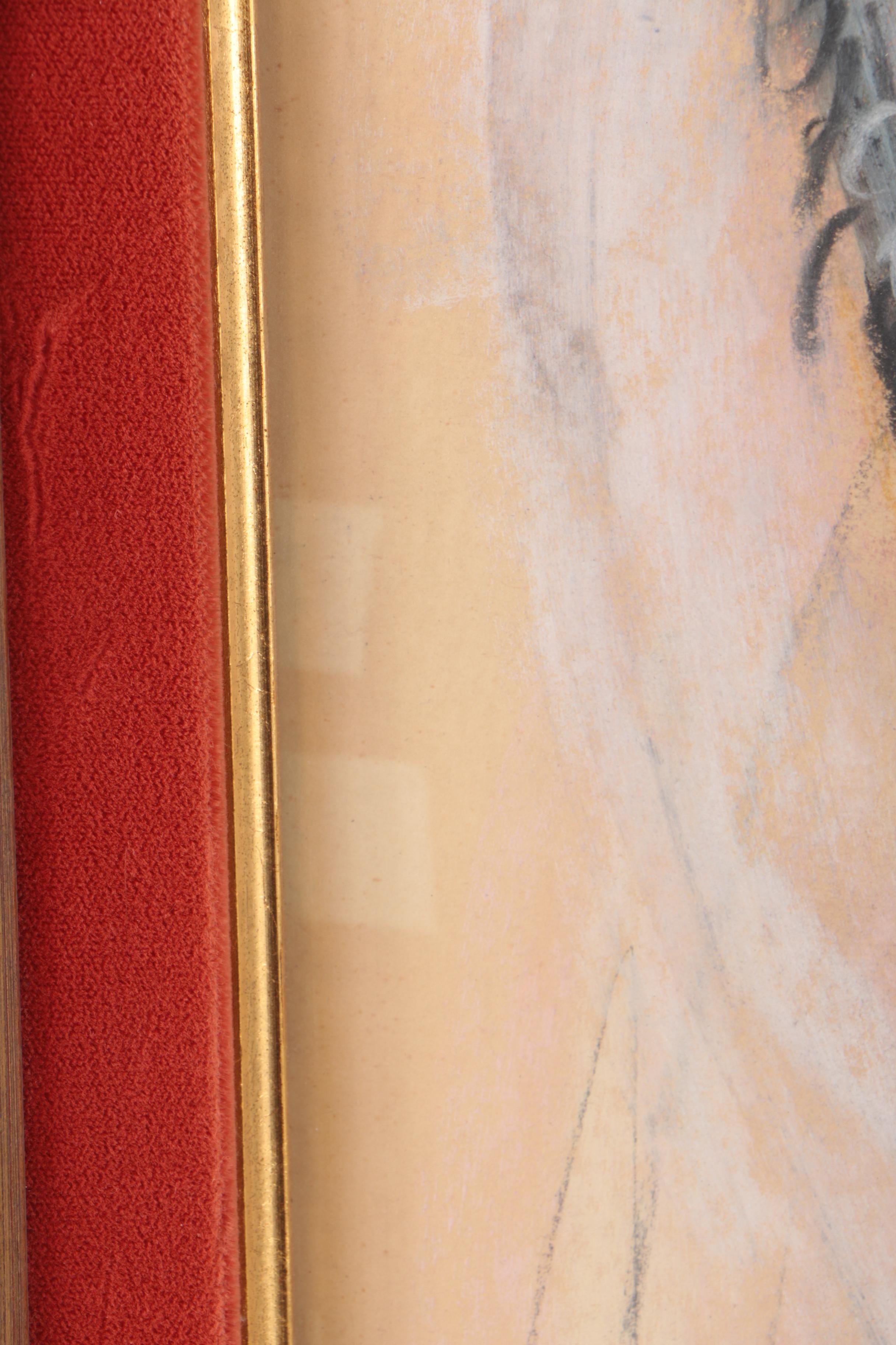 Sheldon C. Schoneberg Oil Pastel on Paper Drawing of Two Bullfighters