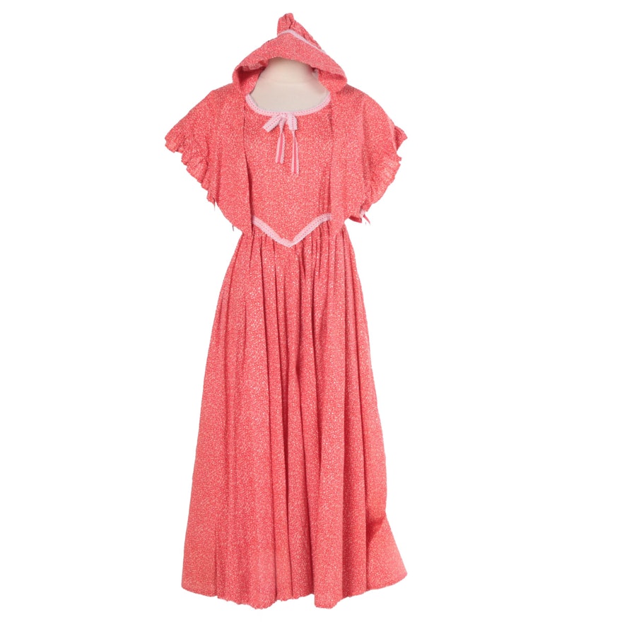 Women's Prairie Dress, Capelet and Bonnet