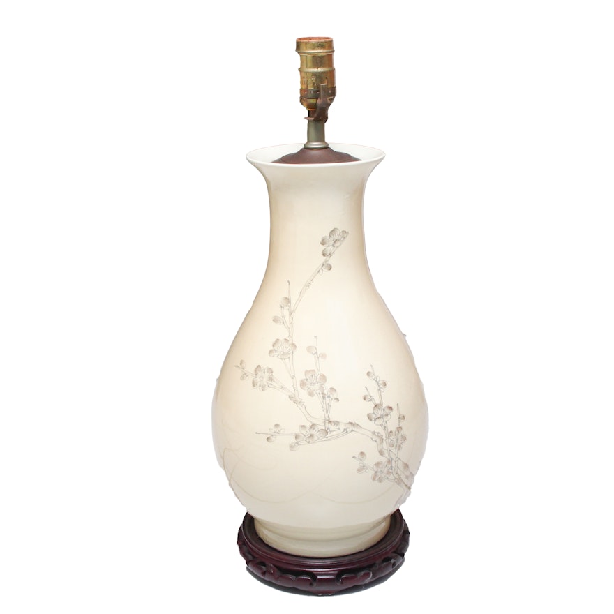Asian Inspired Pear Shaped Table Lamp