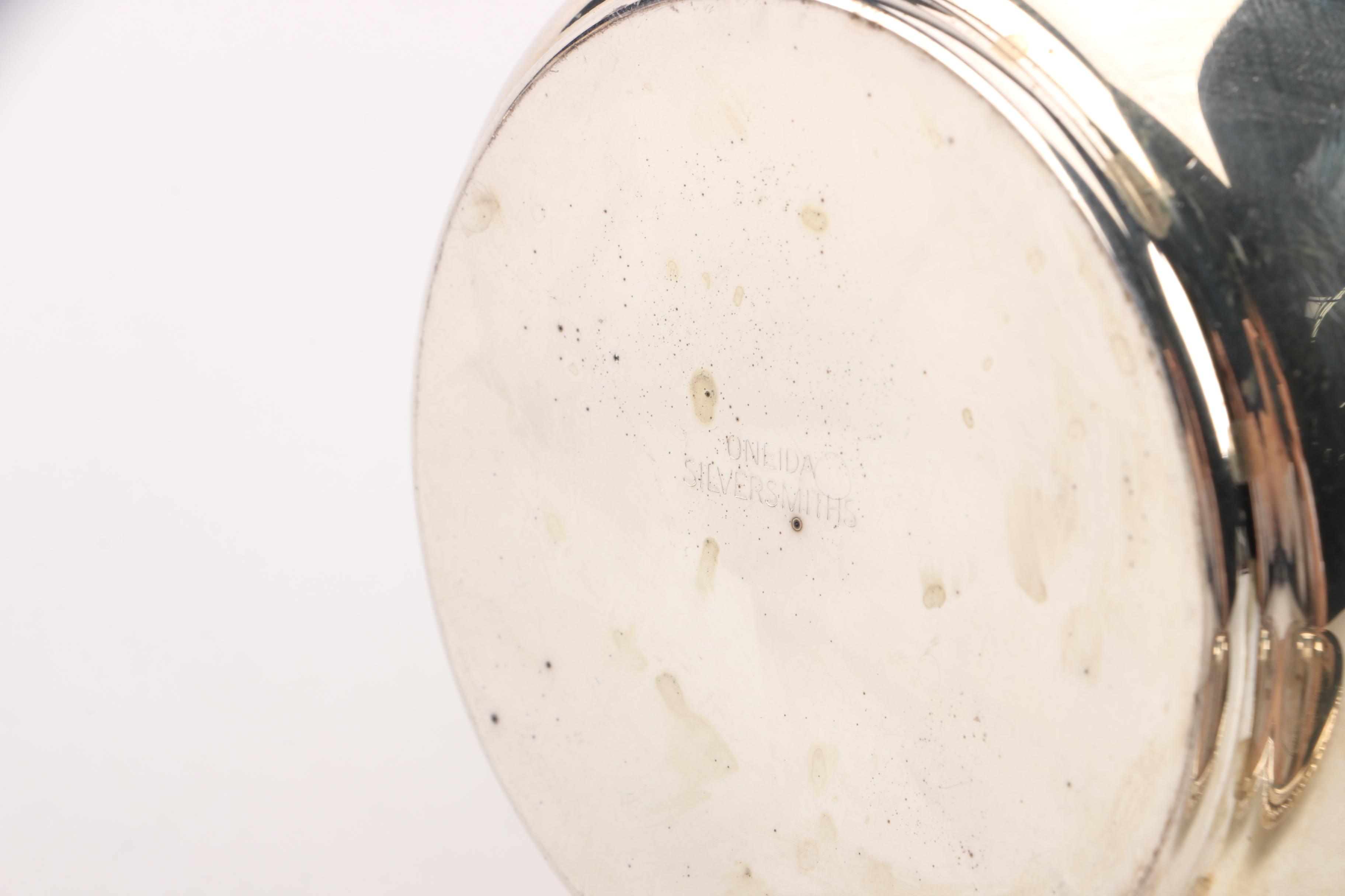 Oneida Silver Plate Coffee Service with Silver Plate Candlesticks and Tableware