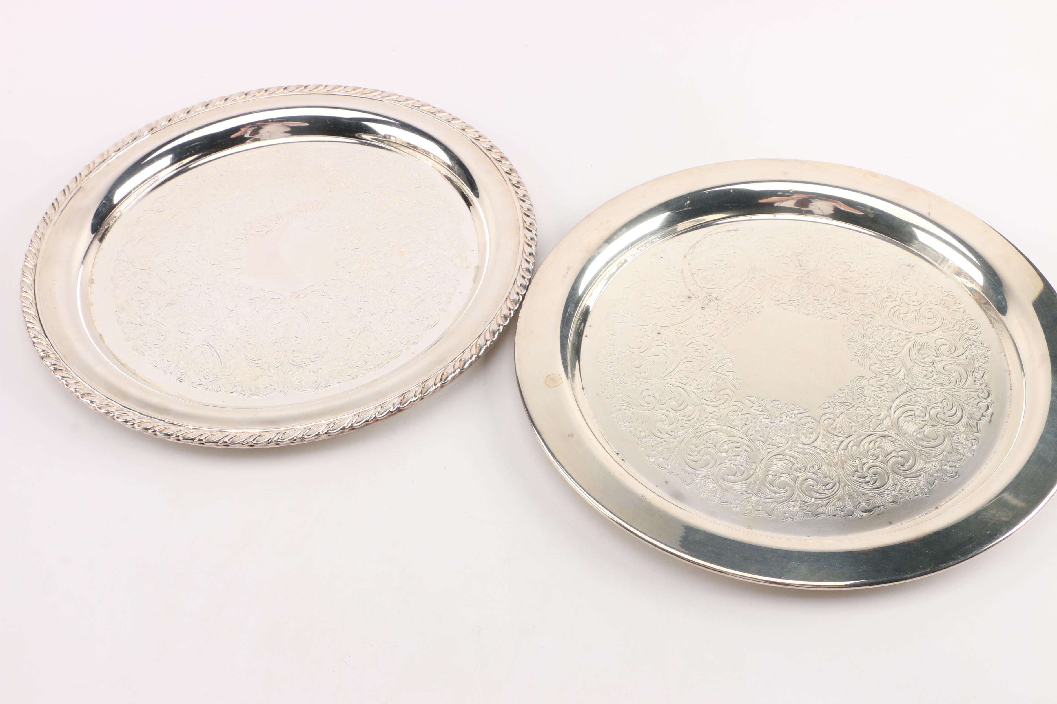 Oneida Silver Plate Coffee Service with Silver Plate Candlesticks and Tableware