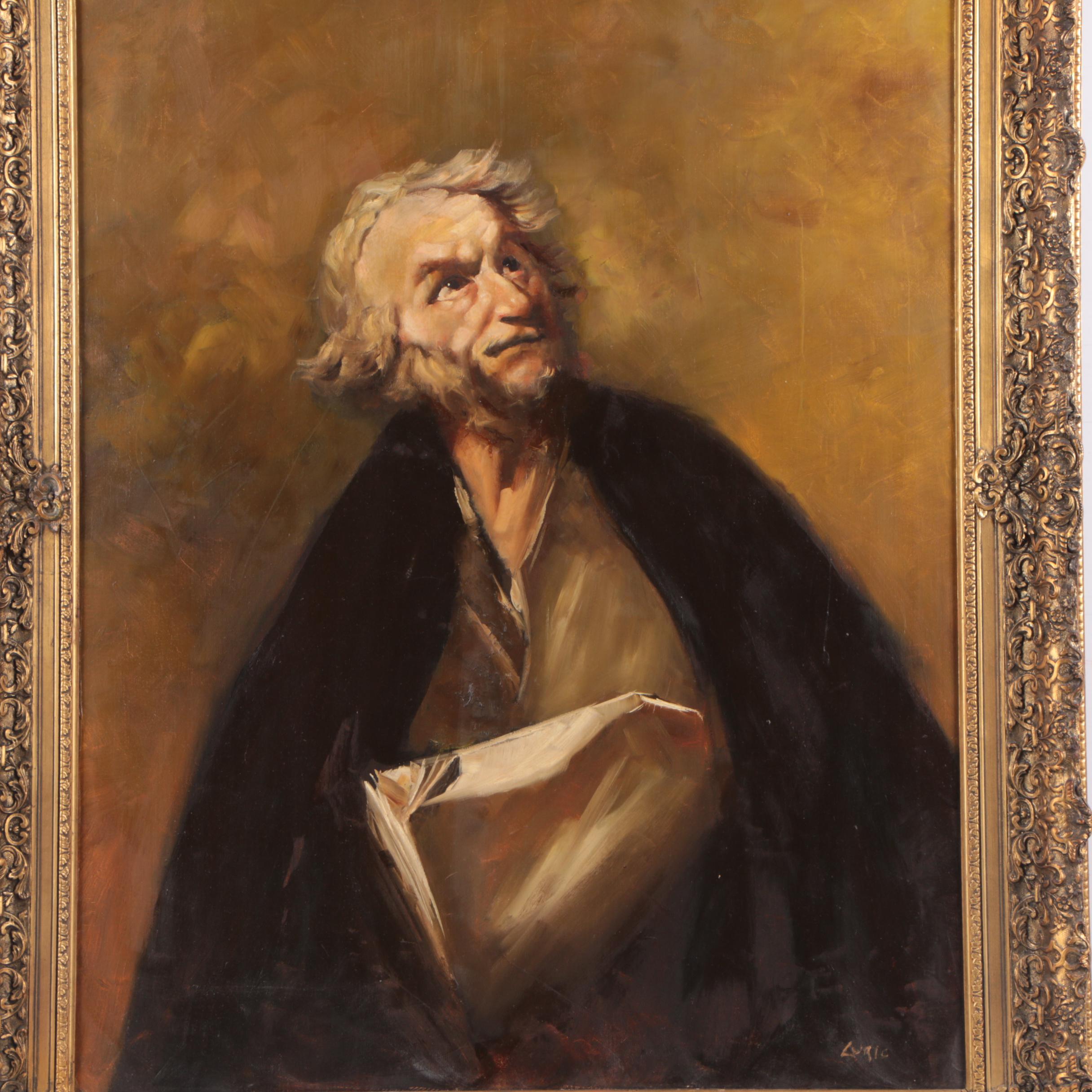 Lyric Oil Painting on Canvas "Study of the Philosopher"