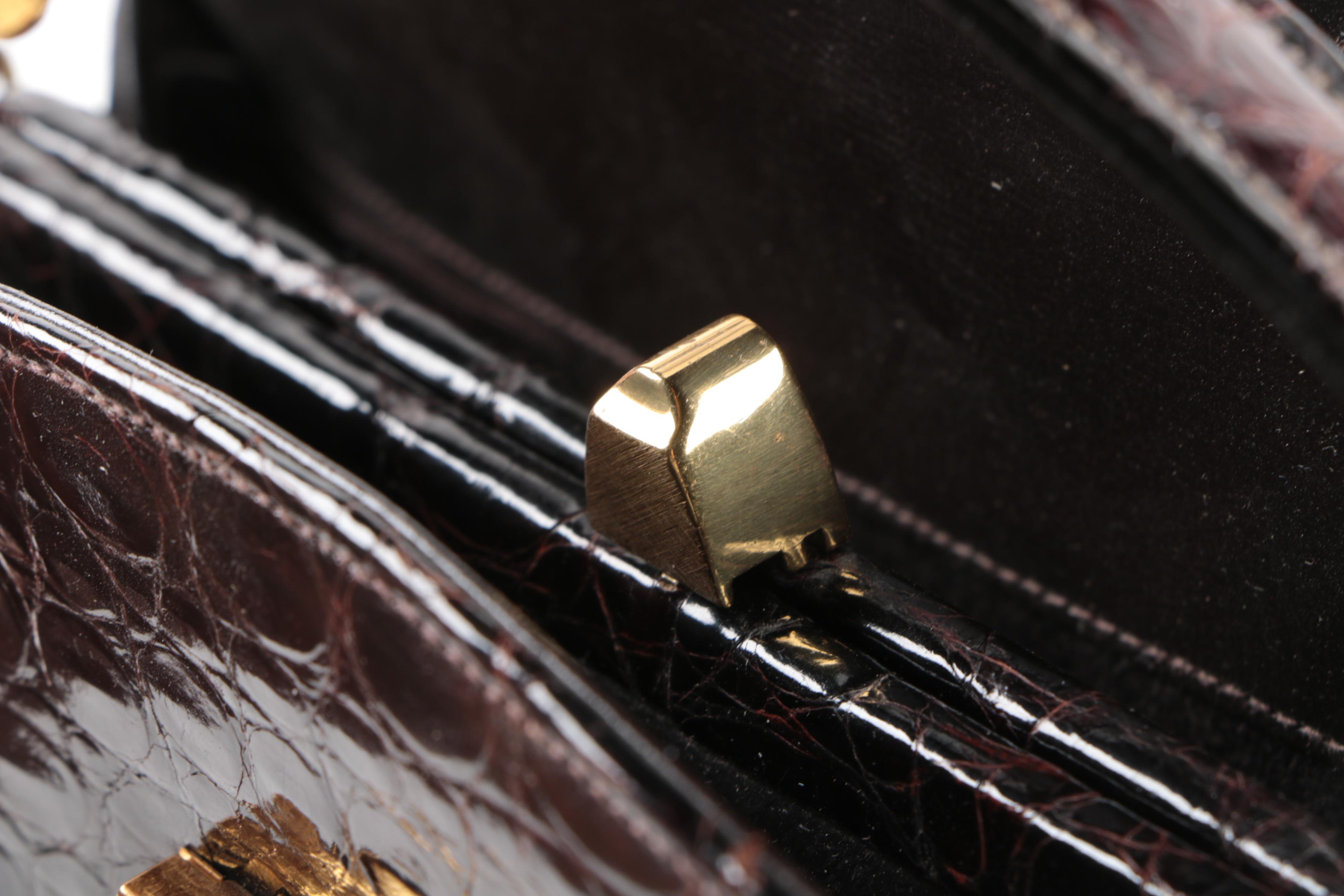 Vintage Bellestone Crocodile Handbag and Lace Mantilla