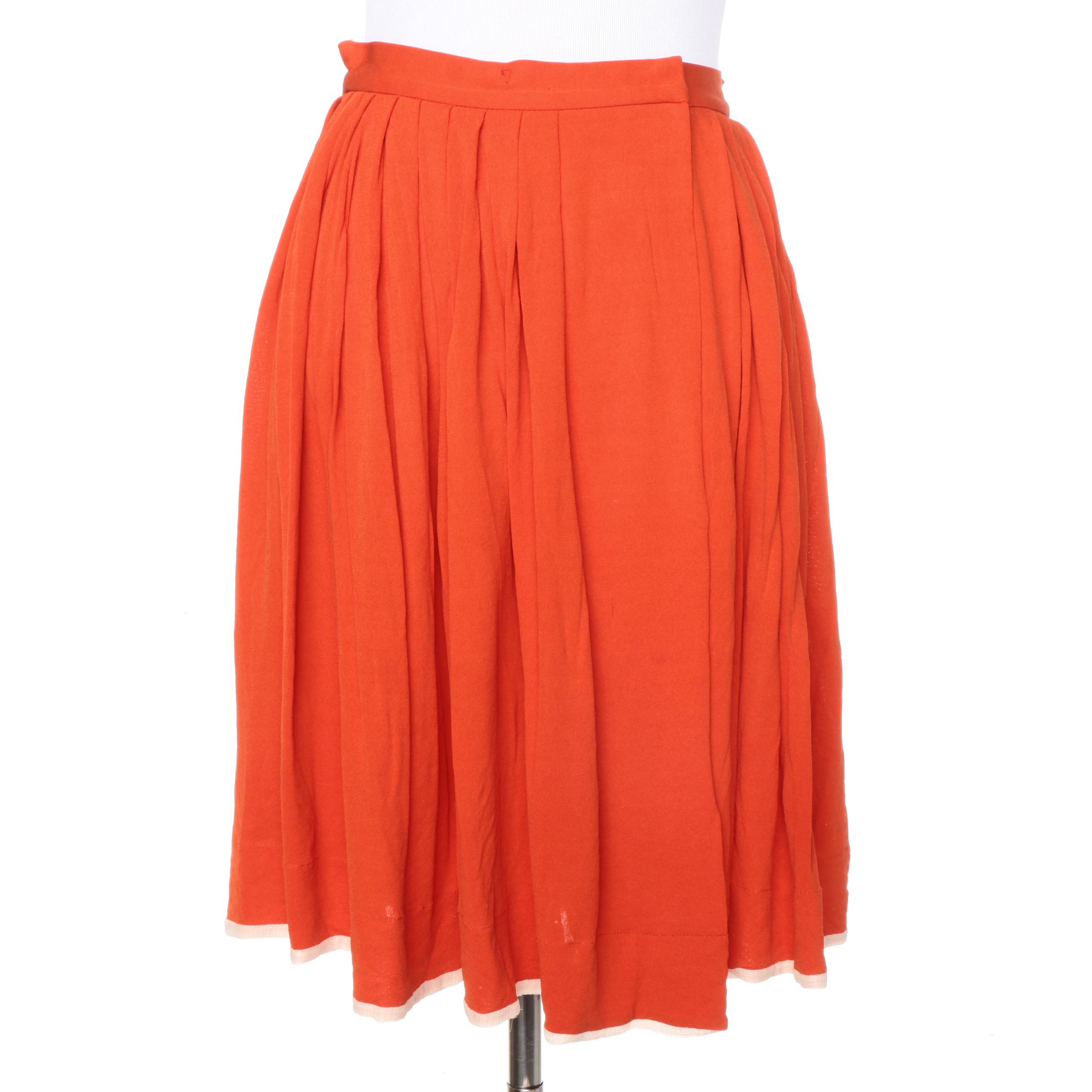 Prada Orange Wrap Skirt