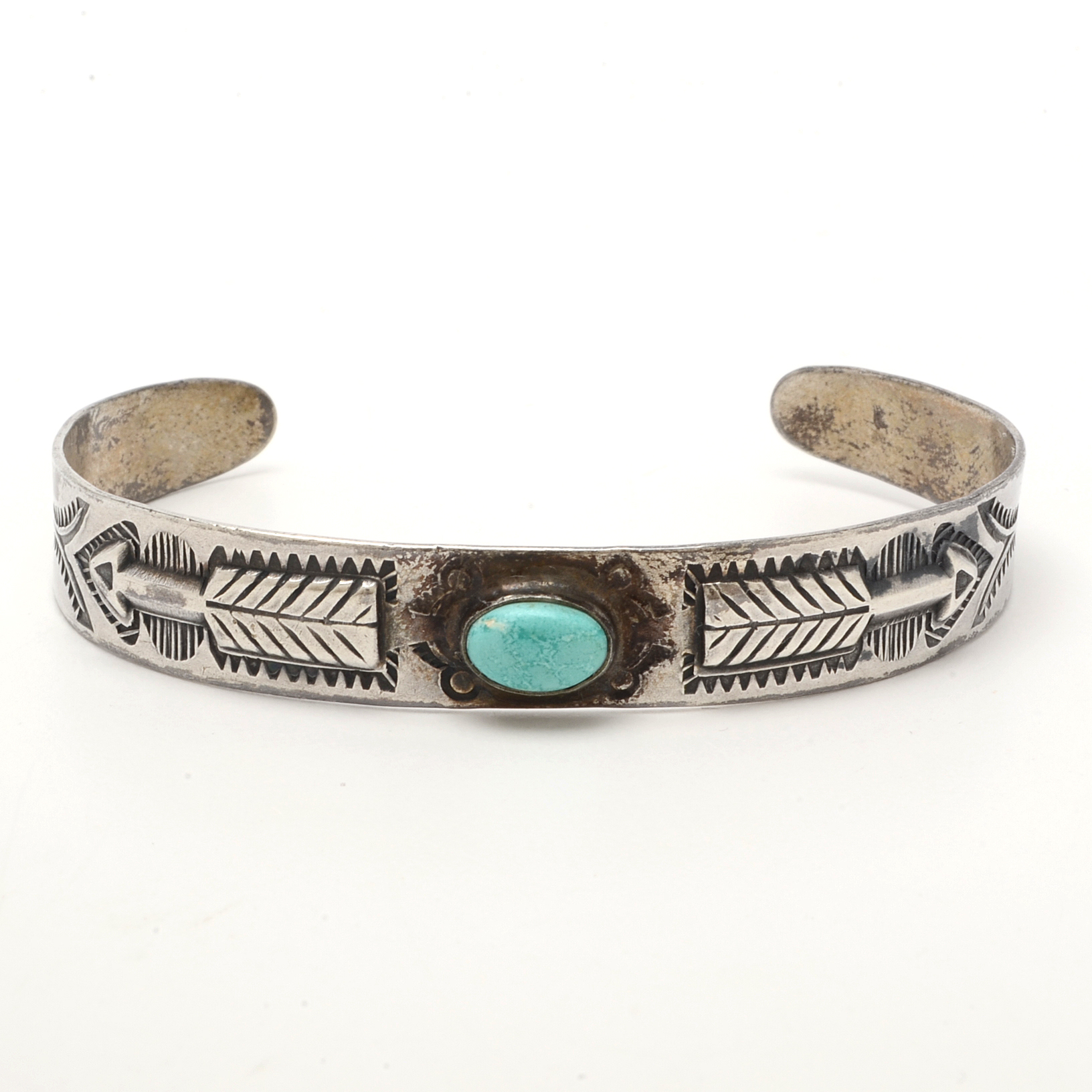 Two Coin Silver Southwestern Style Cuff Bracelets