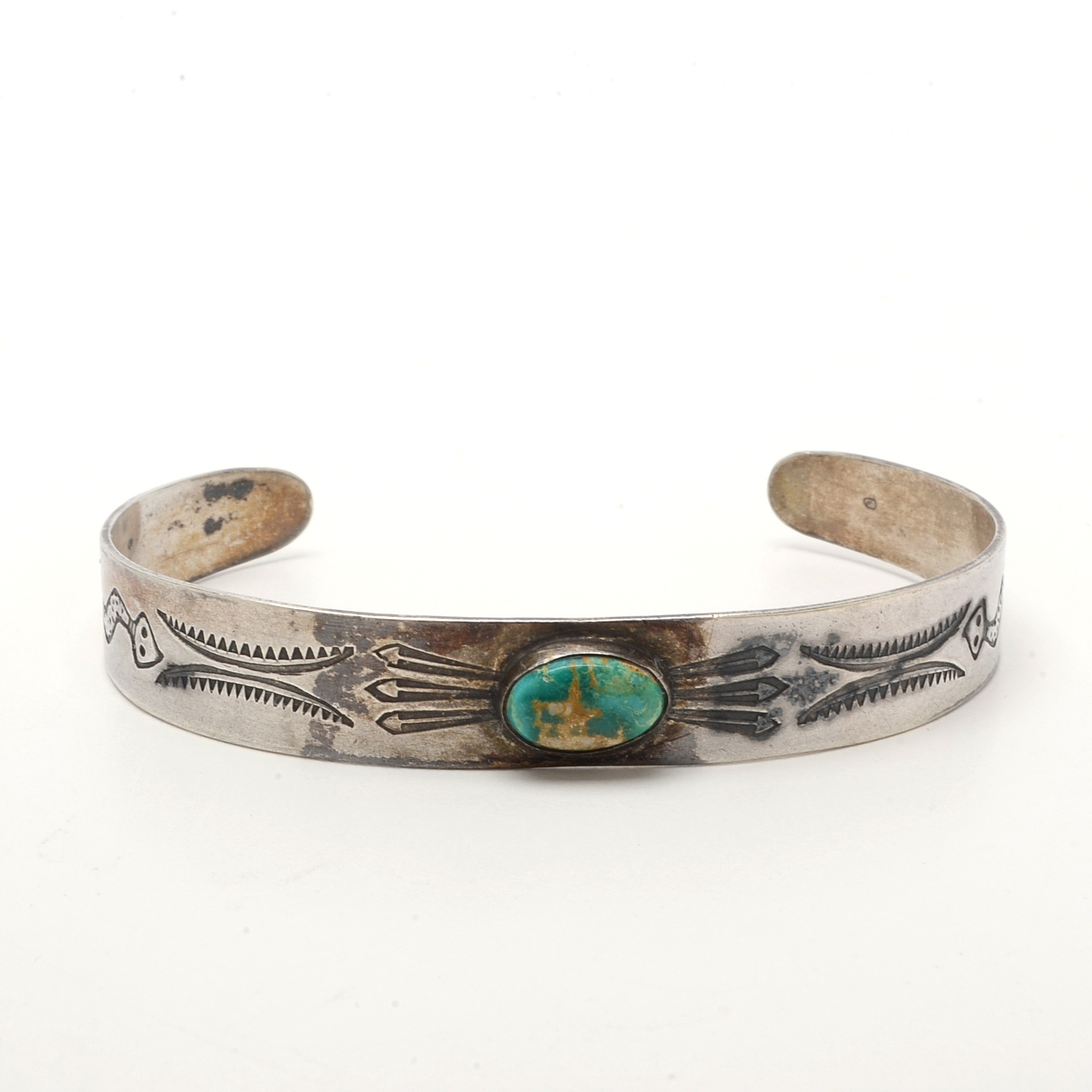 Two Coin Silver Southwestern Style Cuff Bracelets