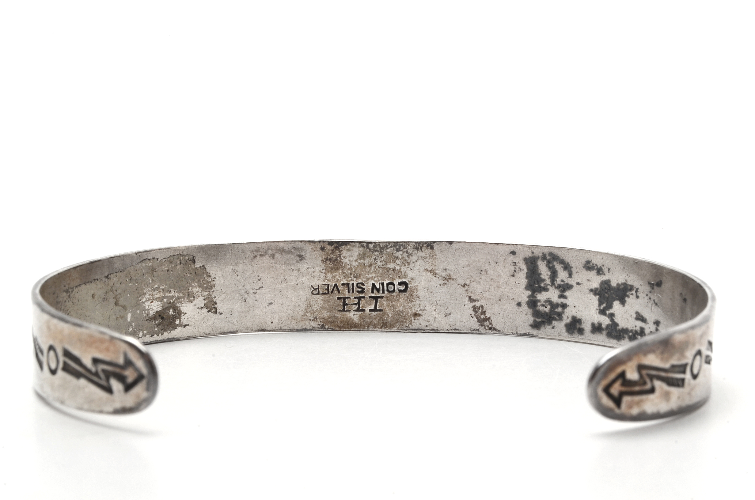 Two Coin Silver Southwestern Style Cuff Bracelets