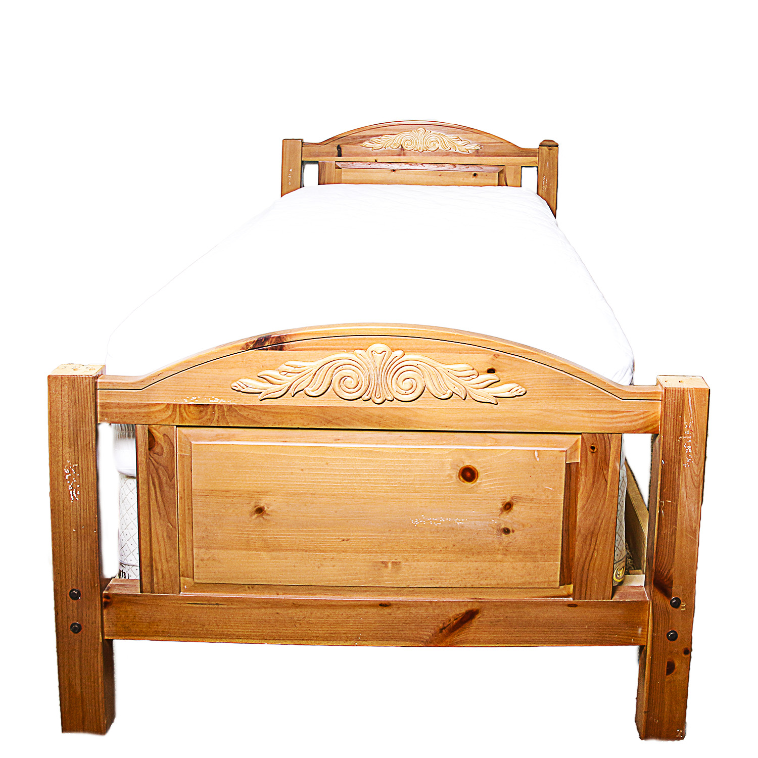 Knotty Pine Twin-Size Bed Frame