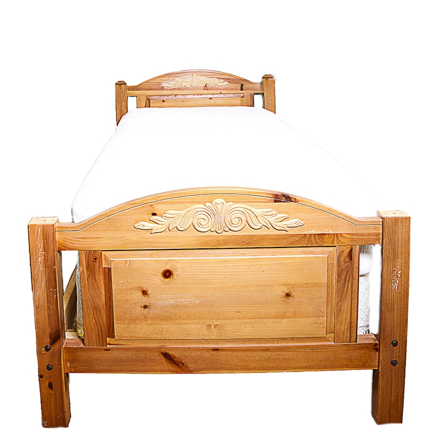 Knotty Pine Twin-Size Bed Frame