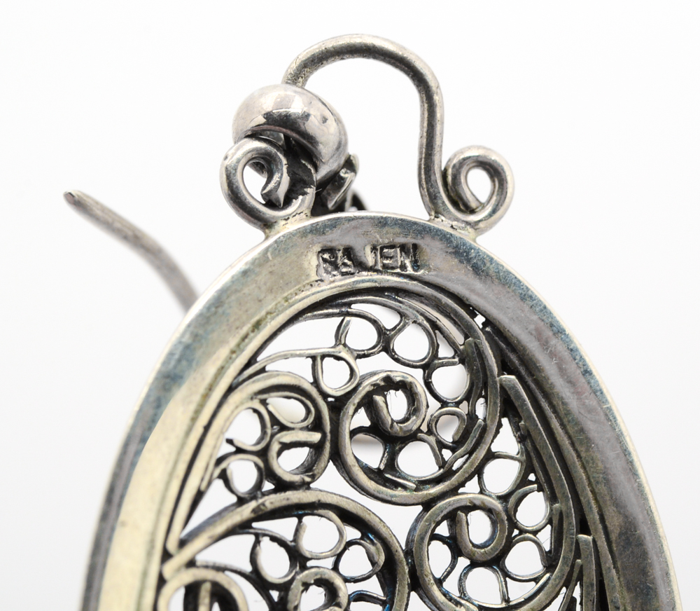 Sajen Sterling Silver Earrings and Bracelet with Agate