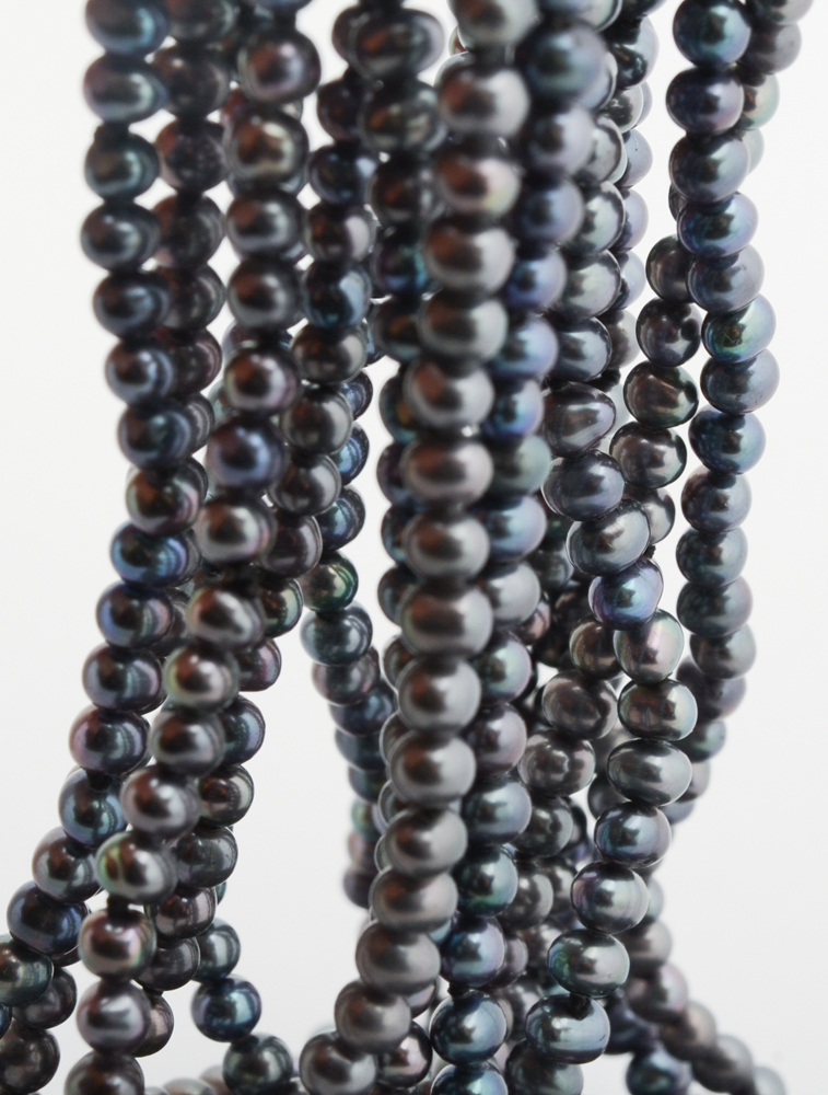 Endless Strands of Dyed Freshwater Pearls with Sterling Silver Clasp