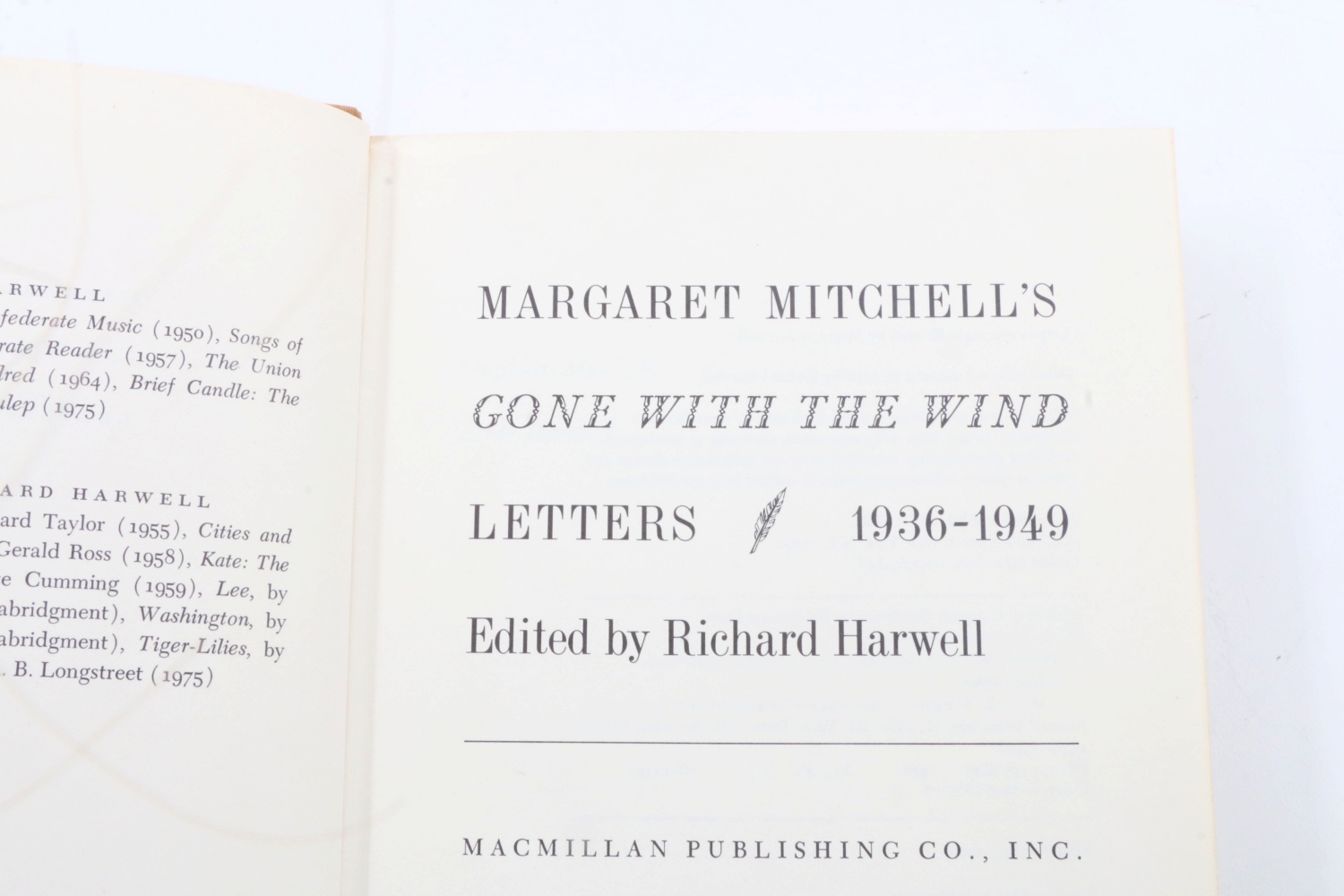 1976 First Edition "Margaret Mitchell's Gone With The Wind Letters: 1936-1949"