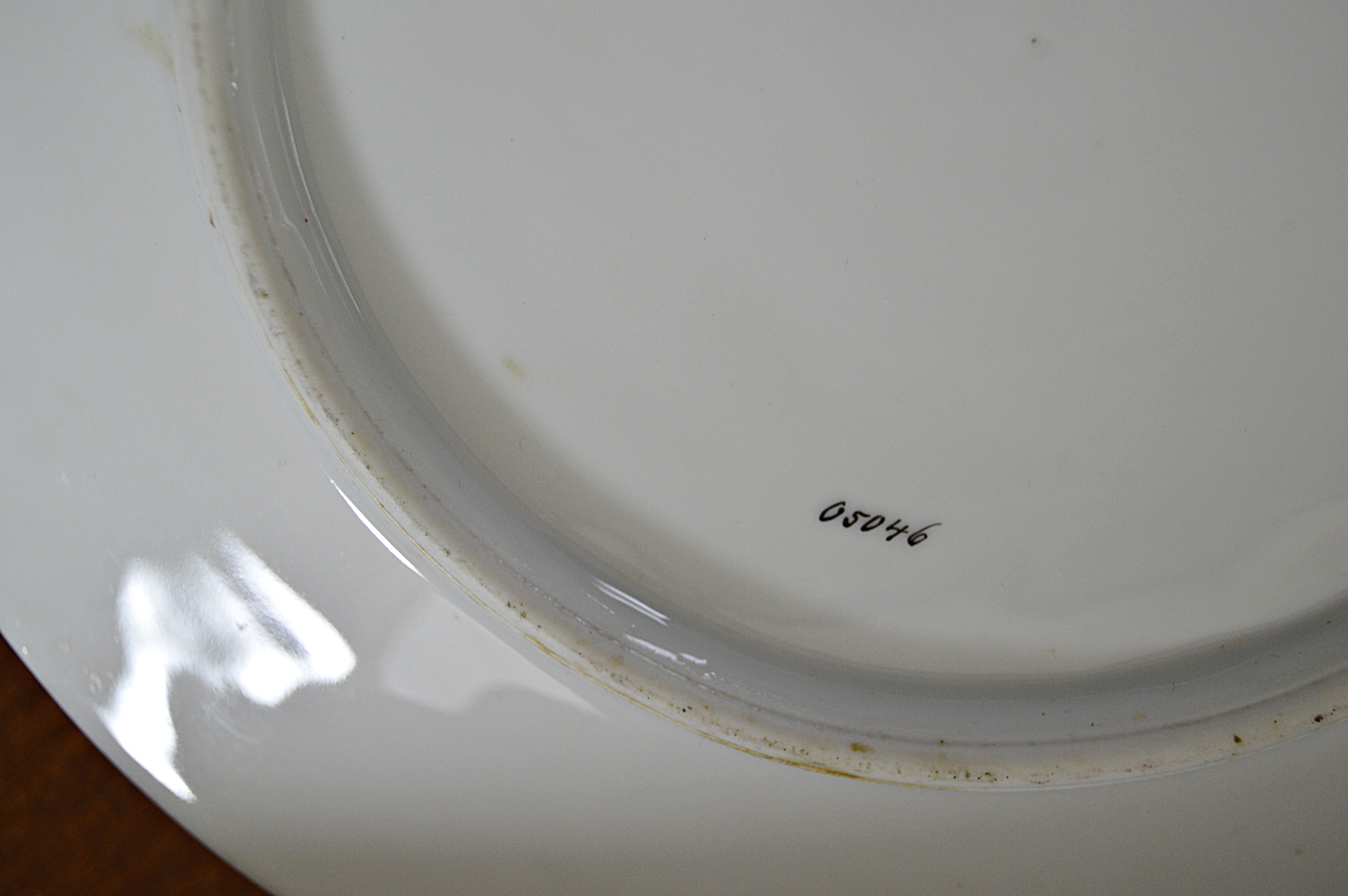 Antique German Porcelain "Napkin" Plates, Haviland Limoges Tea Cups and Saucers