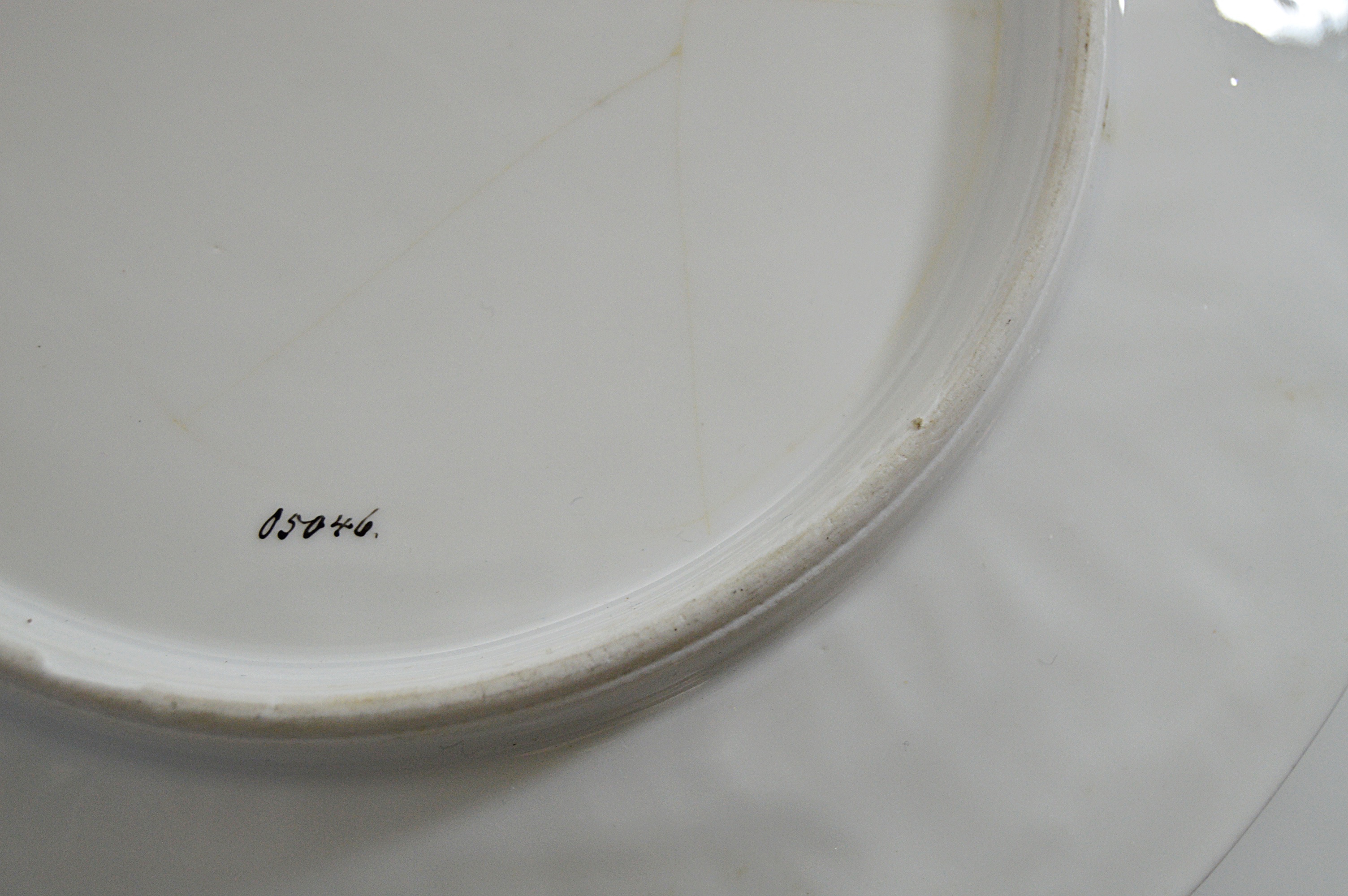 Antique German Porcelain "Napkin" Plates, Haviland Limoges Tea Cups and Saucers